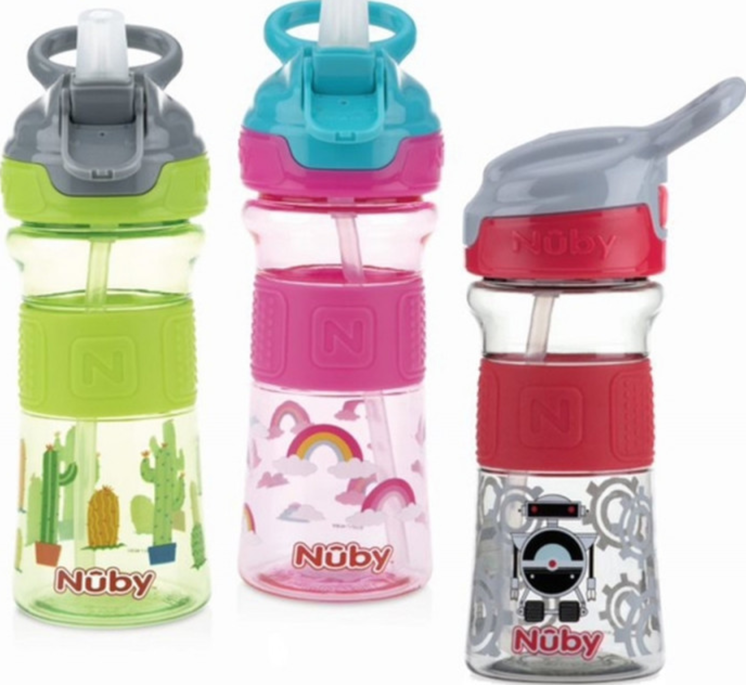 Nûby Flip-It Trinkhalmbecher mit Silikongriff