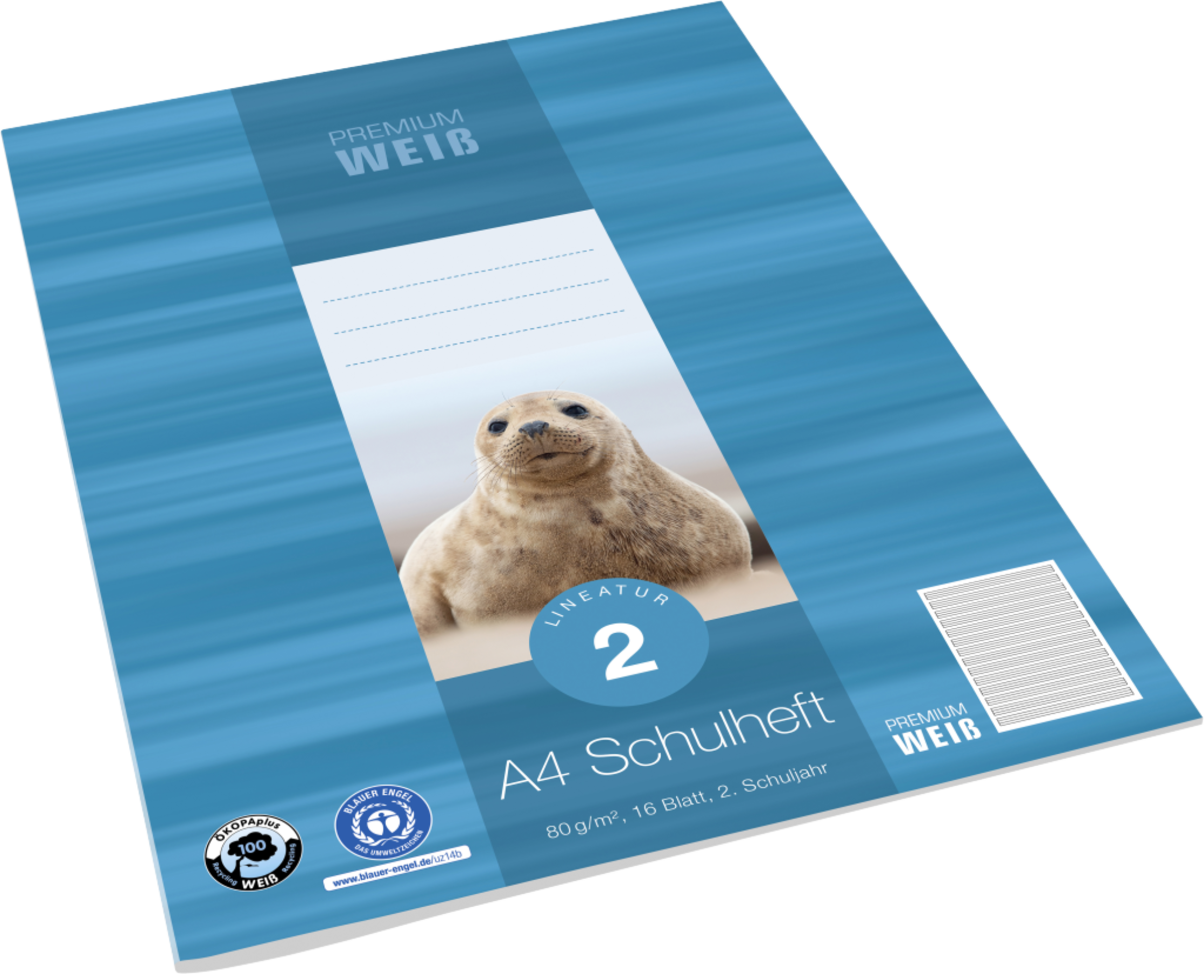 Venceremos A4 Schulheft, Lin. 2, 16 Blatt