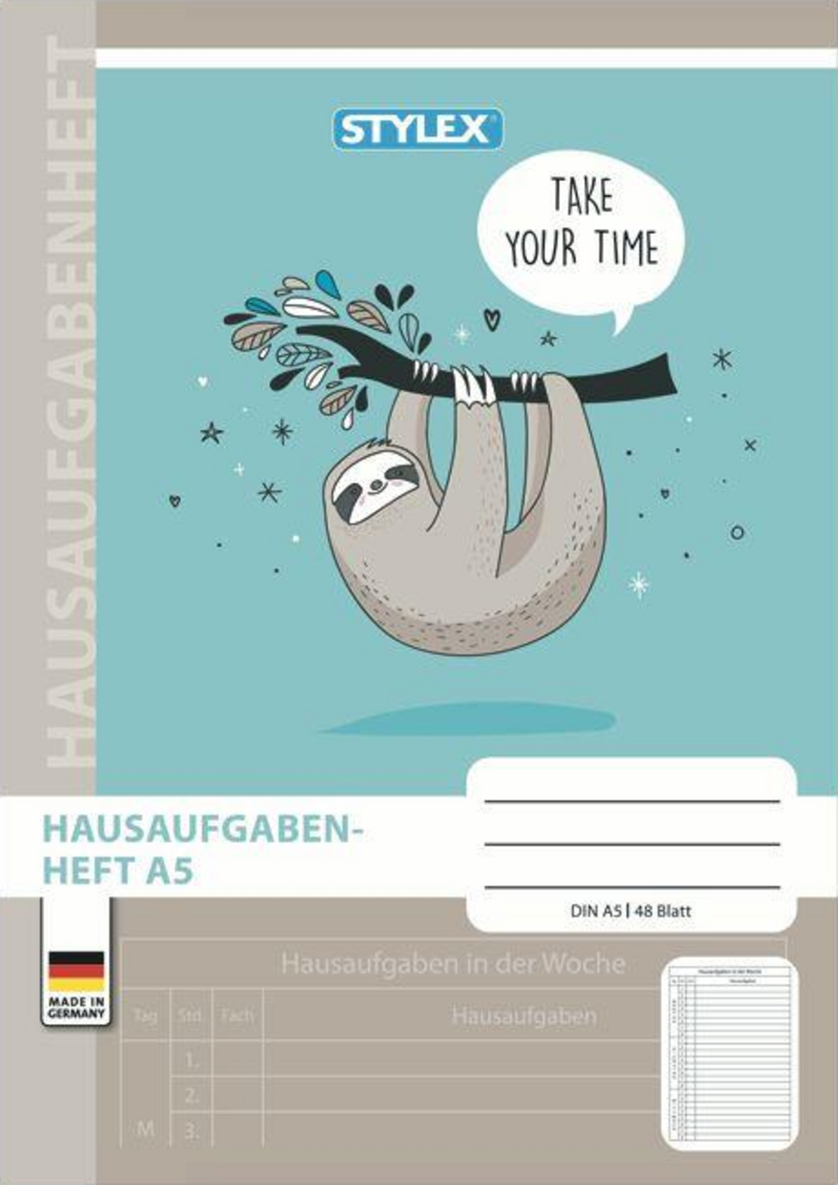 Stylex 40010 Hausaufgabenheft, A5, 48 Blatt