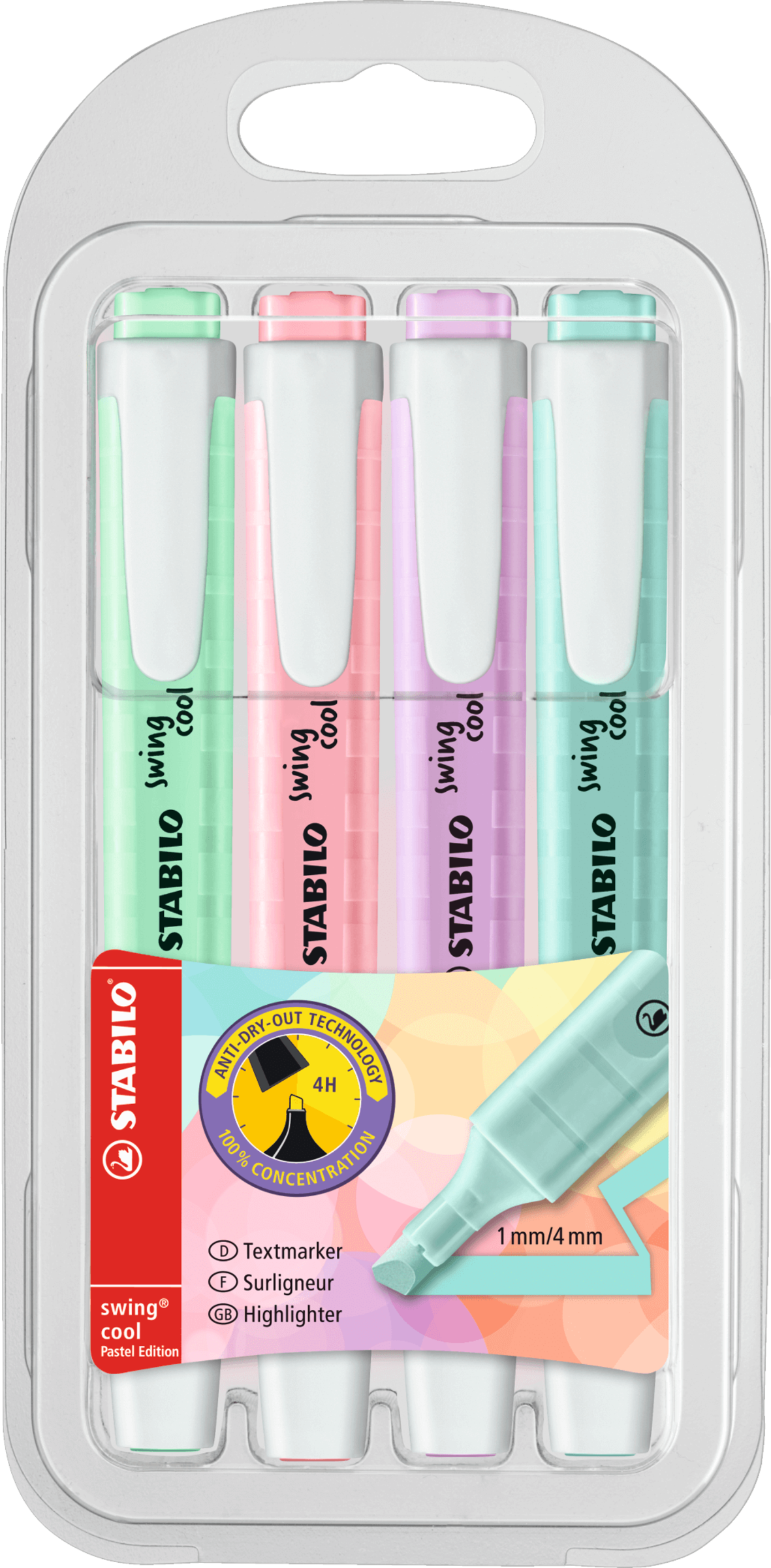 STABILO 4er Set Swing cool Textmarker Pastel