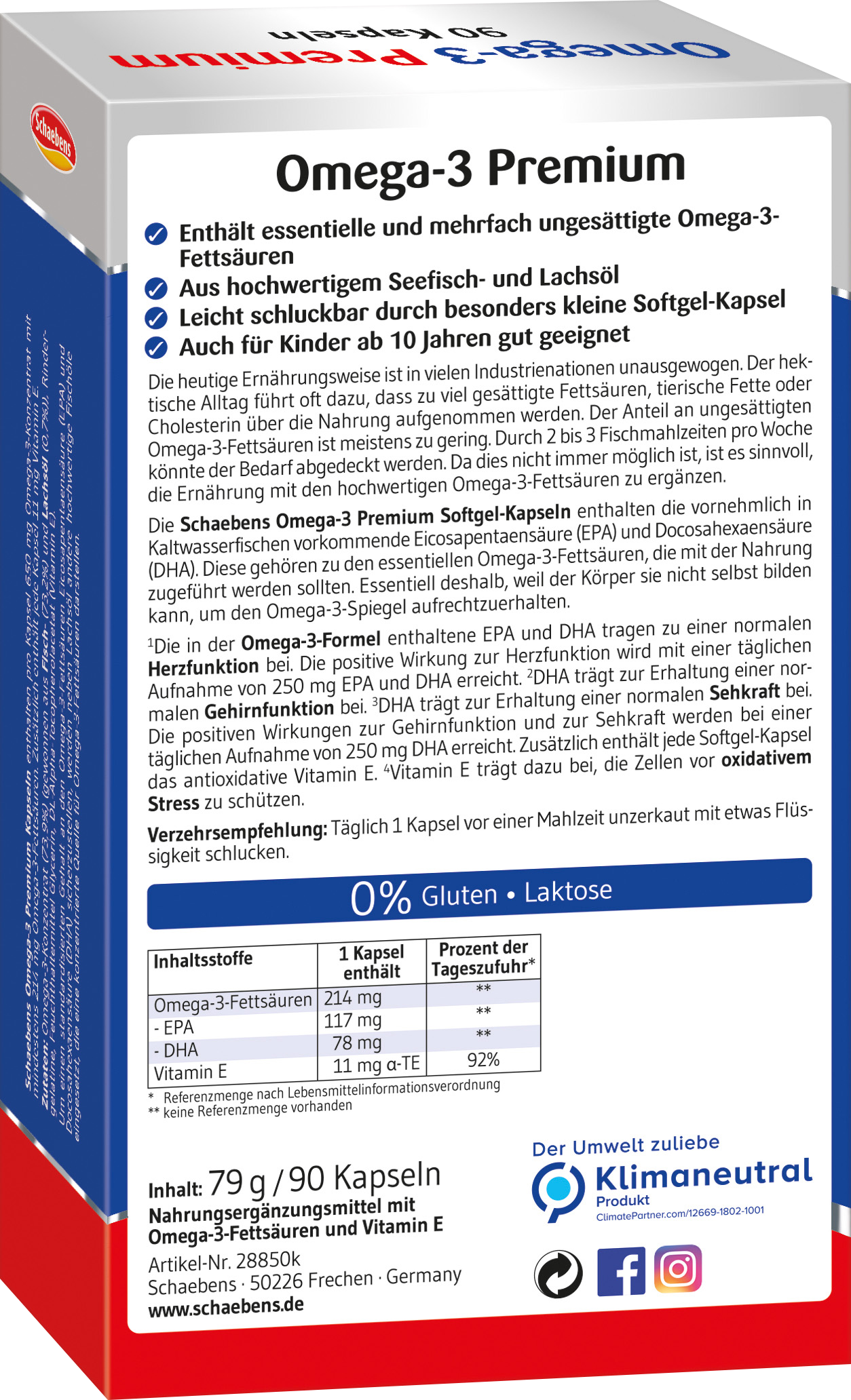 Schaebens Omega3 Premium +Vitamin E Kapseln online kaufen rossmann.de