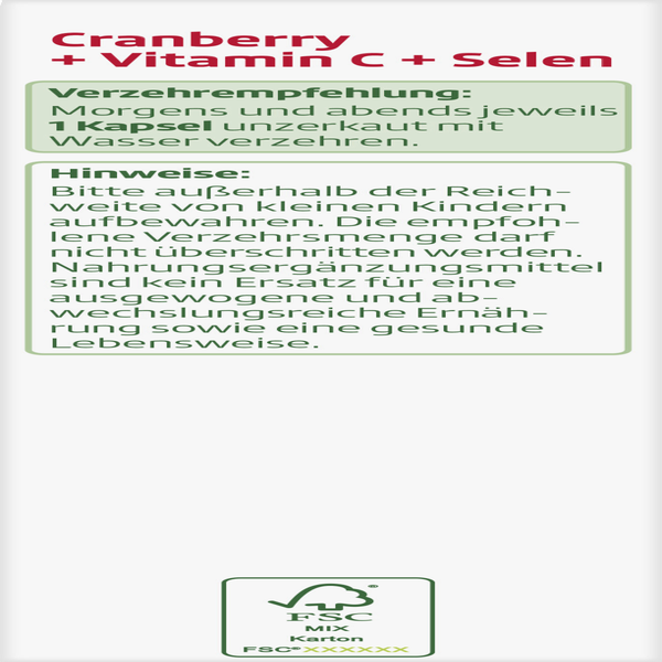 Altapharma Cranberry Vitamin C Selen Kapseln Online Kaufen Rossmann De
