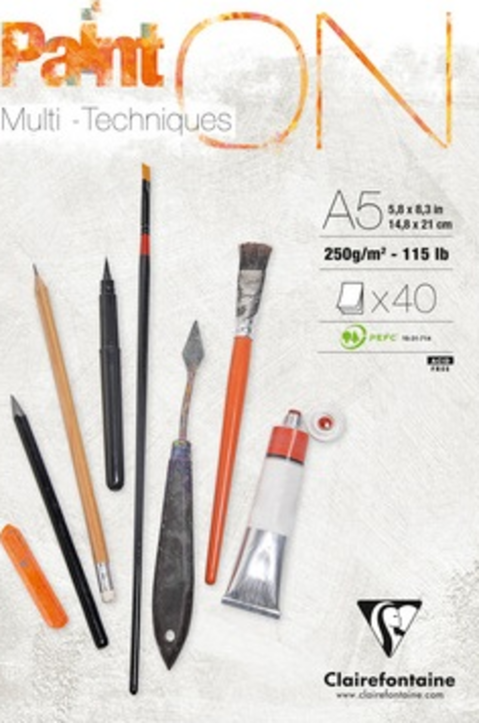 Clairefontaine Multitechnik Block PaintOn A5 250g 40Bl