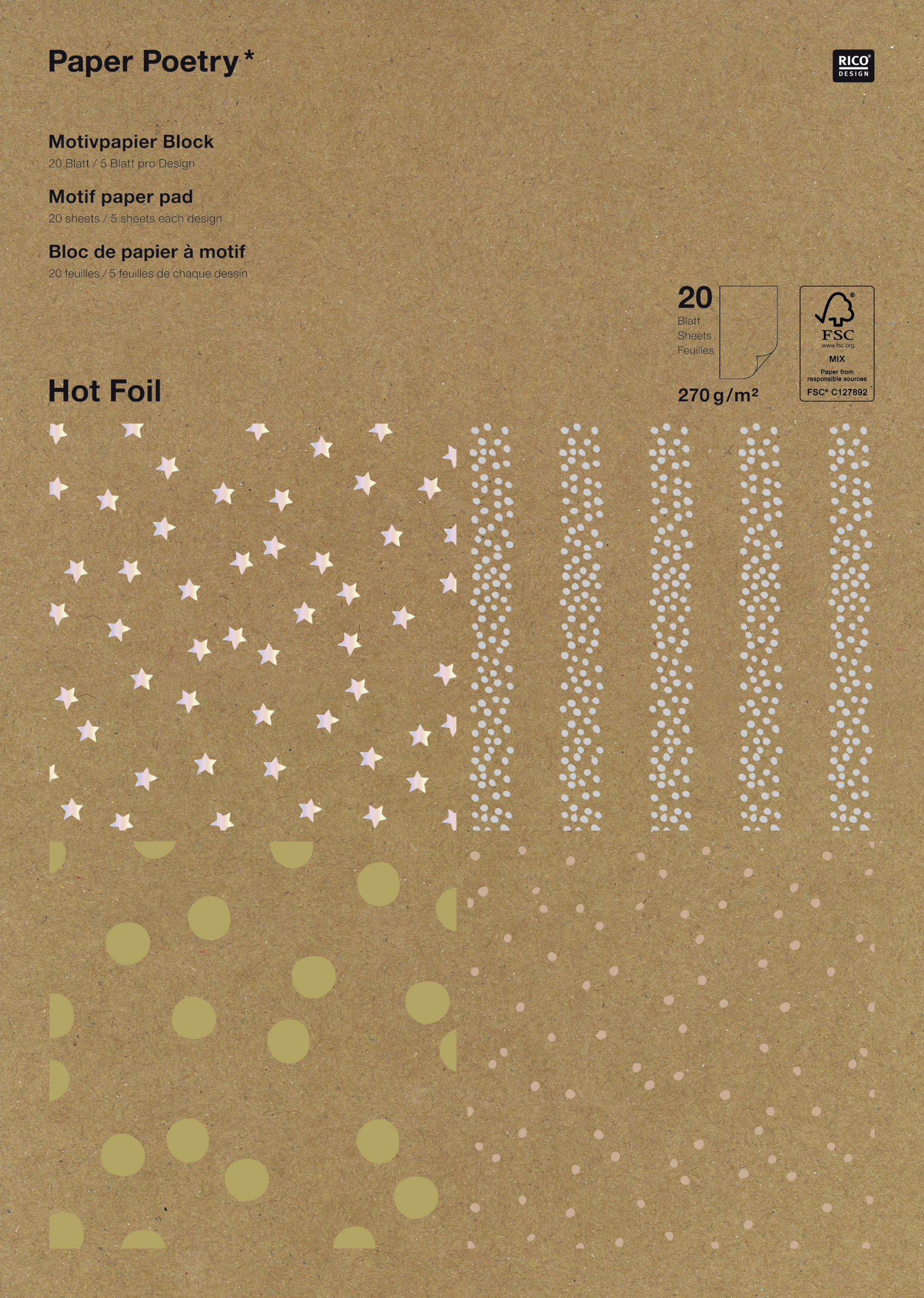 Rico Design Motivpapier Block sortiert