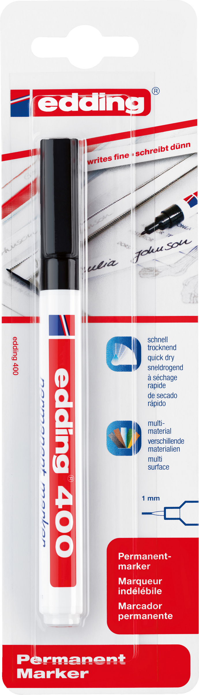 Edding Permanentmarker 400, 1mm, schwarz