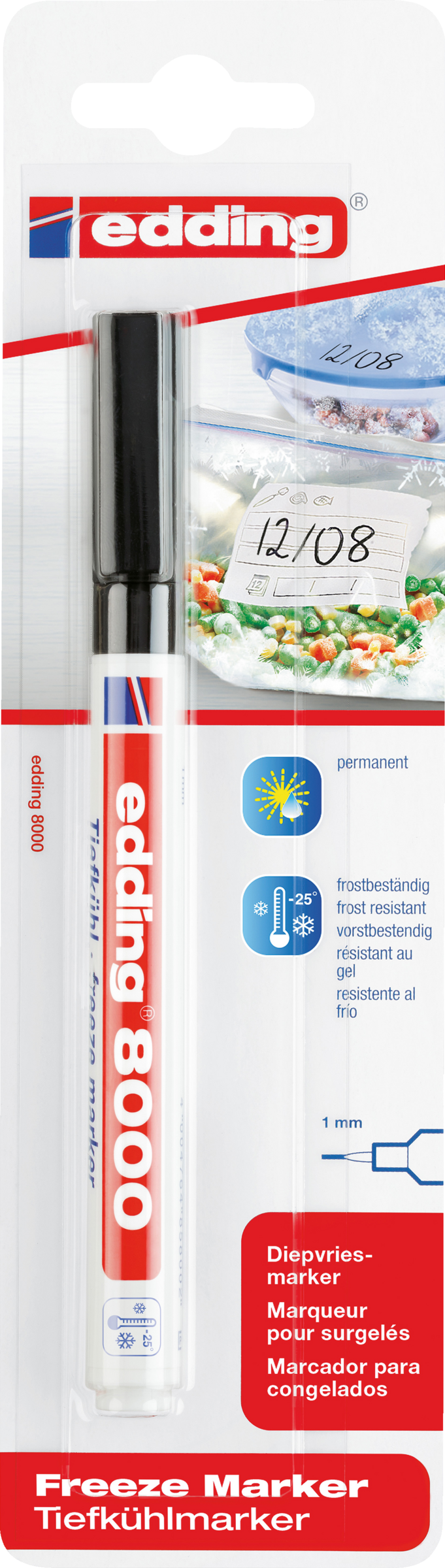 Edding Tiefkühlmarker 8000, 1mm, schwarz