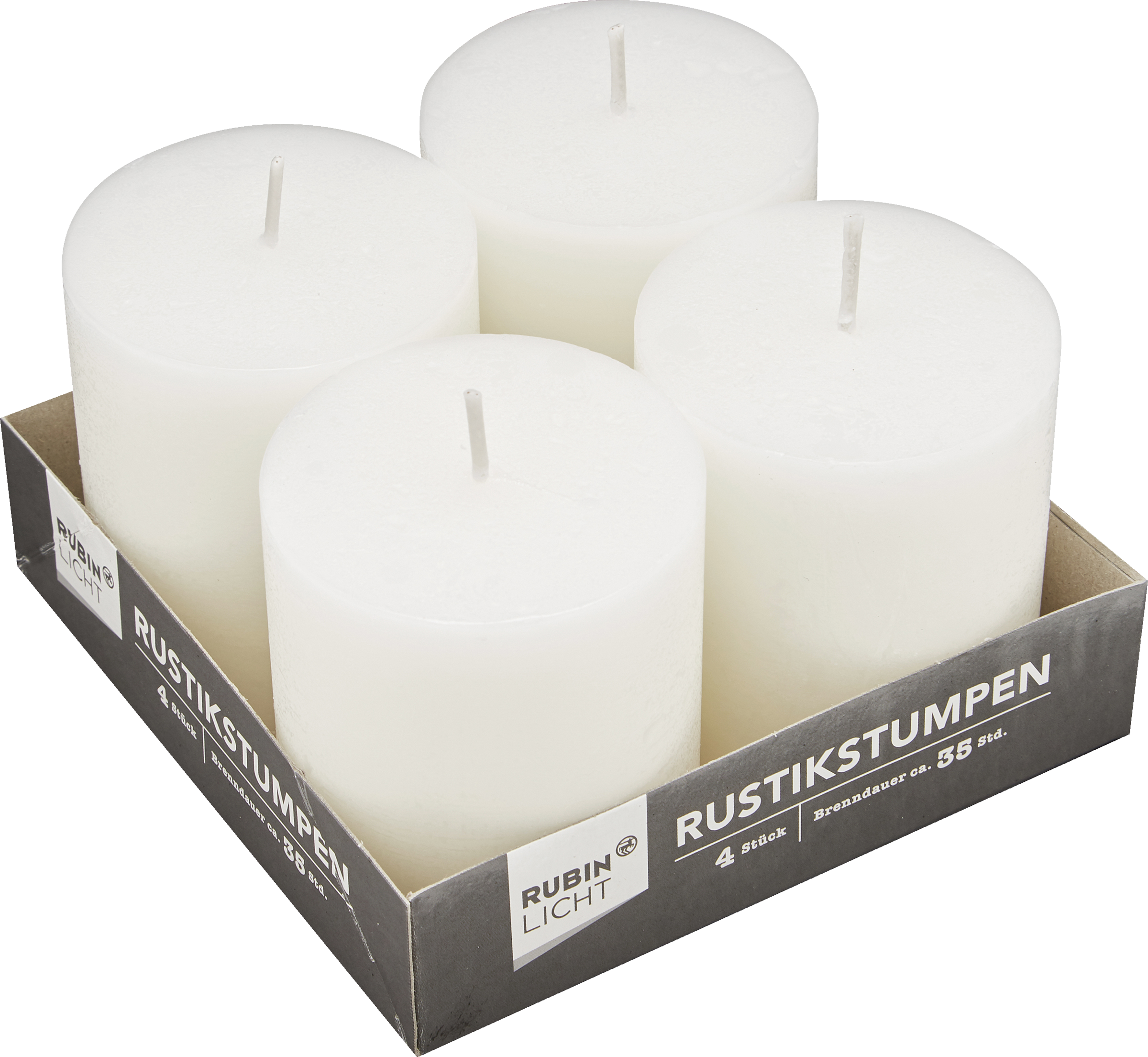 RUBIN LICHT Rustikstumpen weiss 80/68