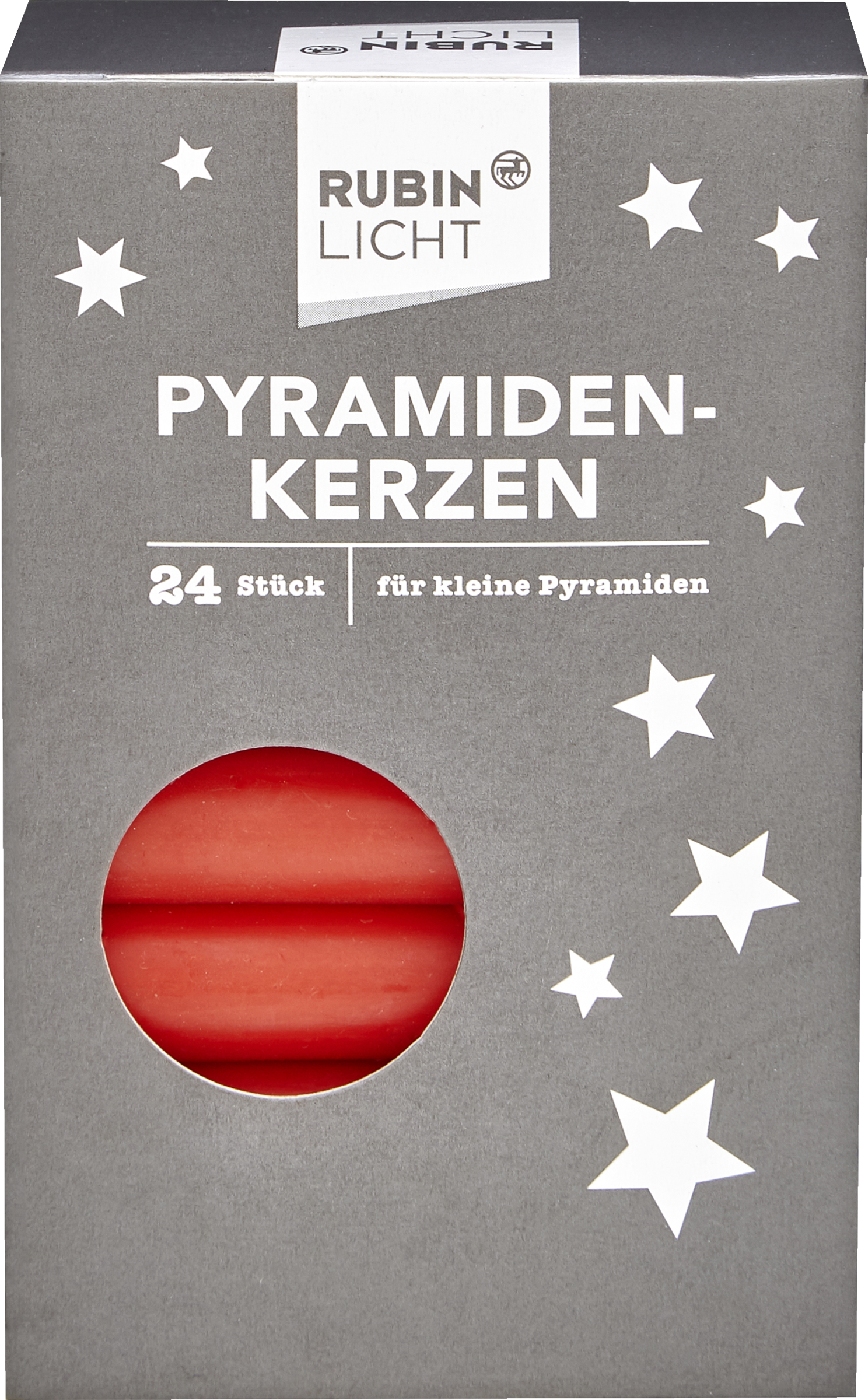 RUBIN LICHT Pyramidenkerzen Rot 24er-Pack
