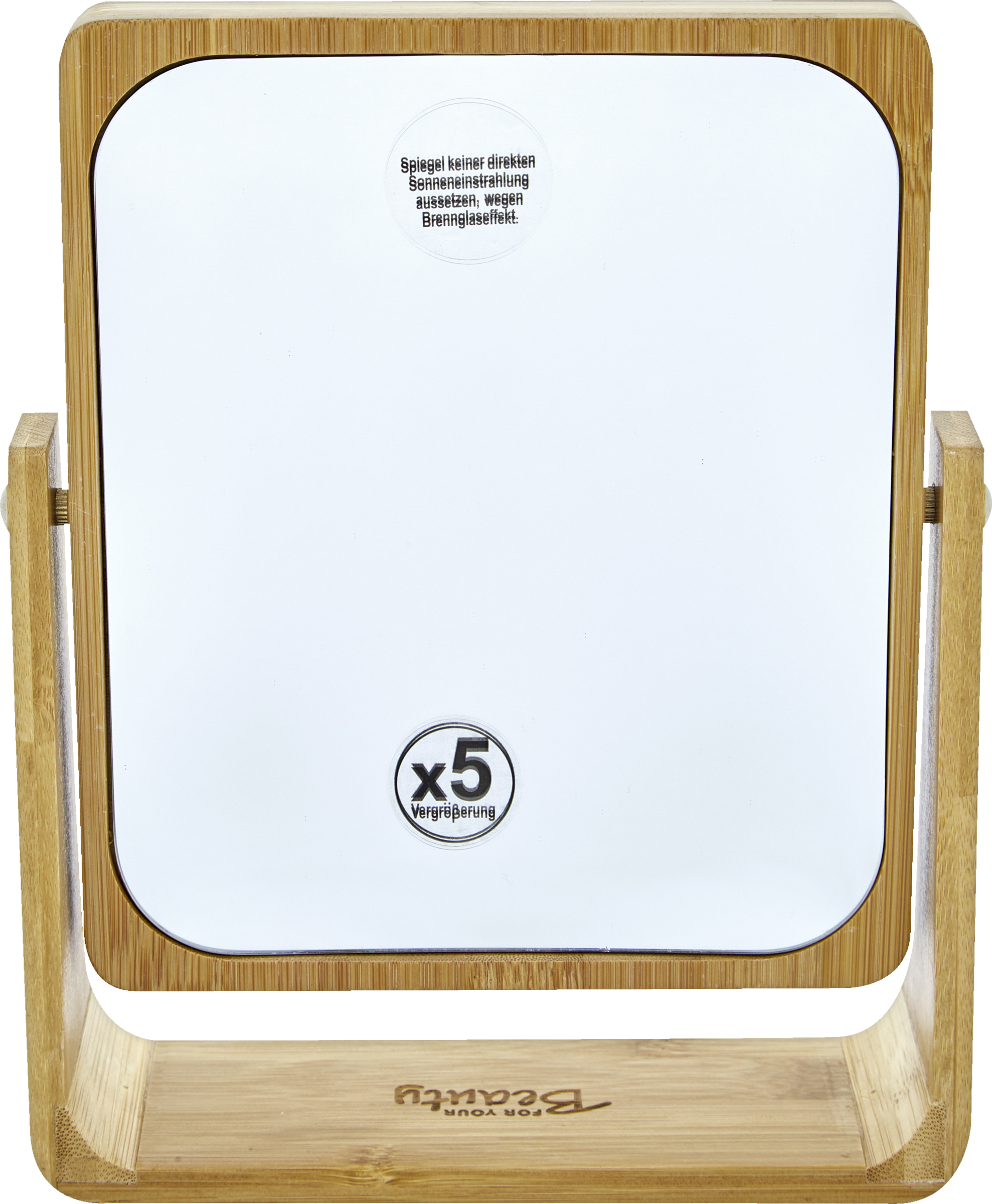 Bambus Standspiegel 5-fache Vergrößerung