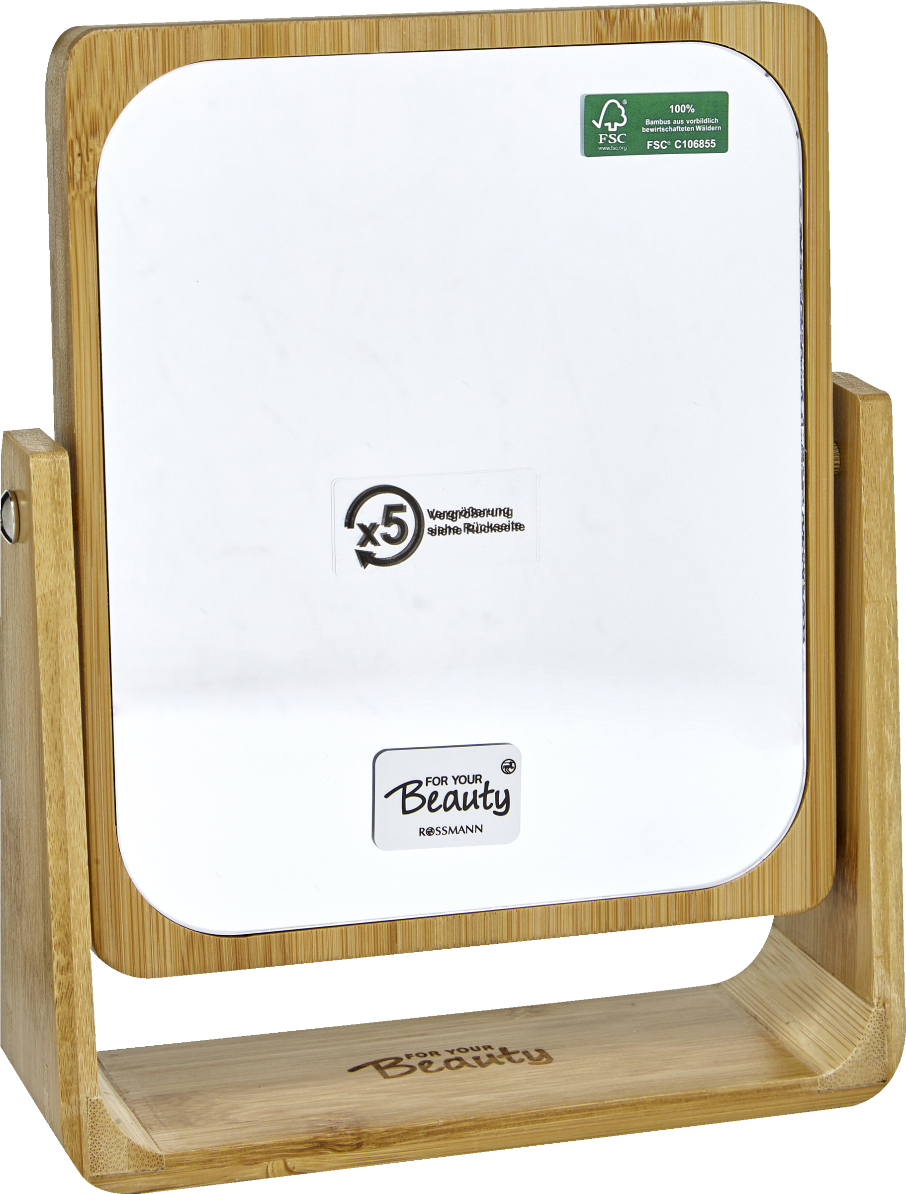 FOR YOUR Beauty Bambus Standspiegel 5-fache Vergrößerung