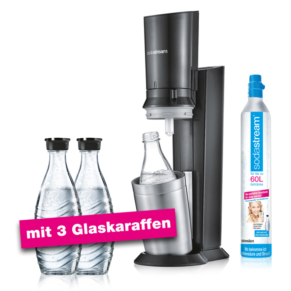 Sodastream Crystal 2.0 Titan Inkl. 3 Glaskaraffen Rossmann SodaStream Wassersprudler "Crystal 2.0", titan online kaufen | rossmann.de