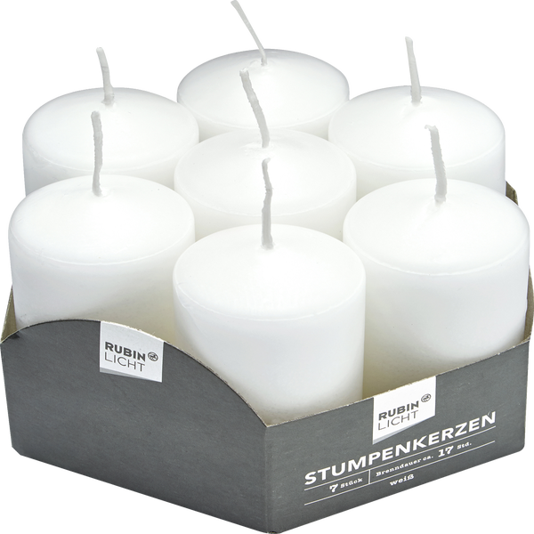 rubin licht stumpenkerzen 7er set weiss rossmann de