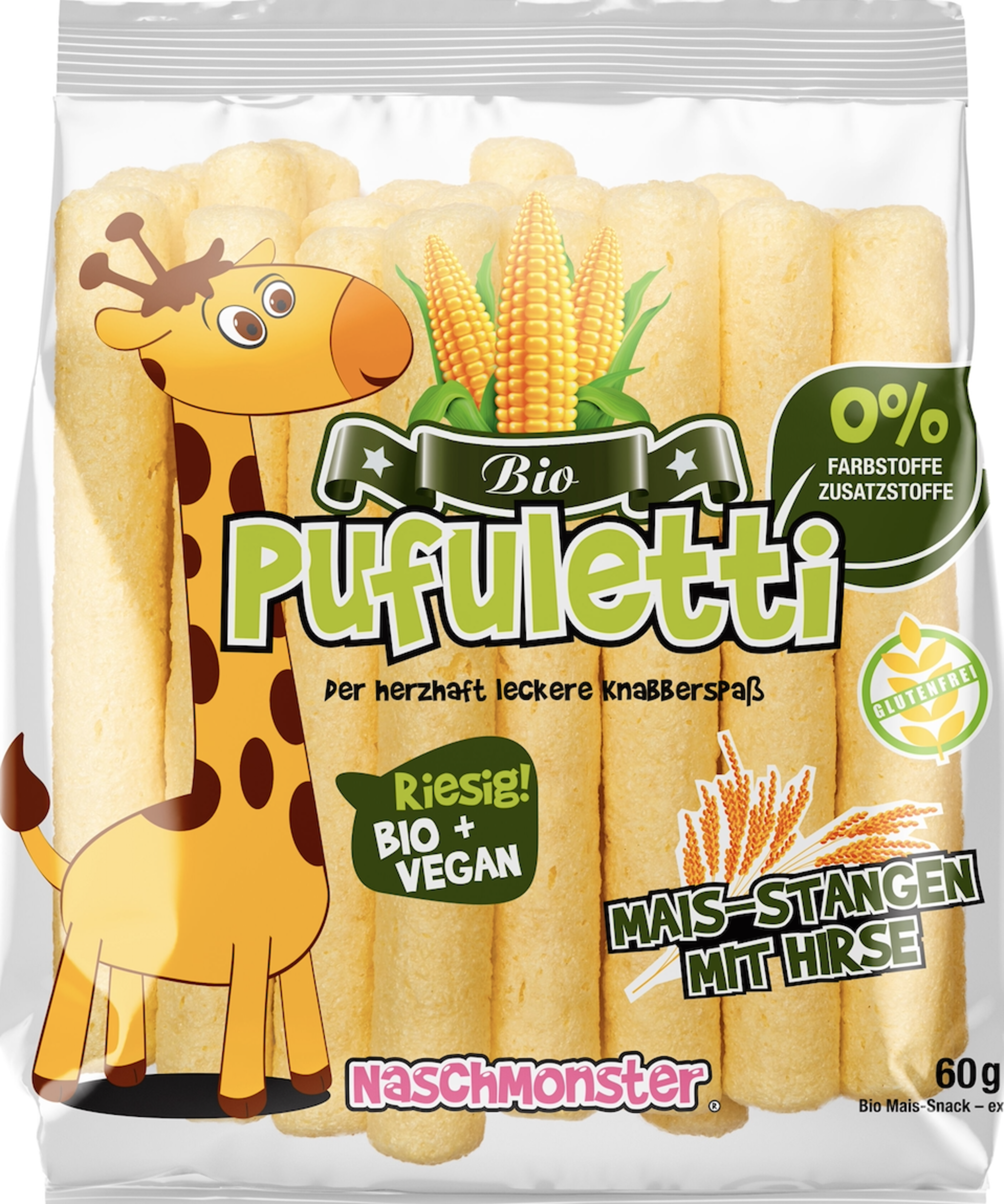 Pufuletti Bio Mais-Stangen mit Hirse