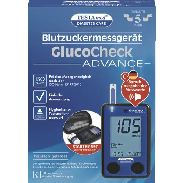 جهاز قياس السكر في الدم GlucoCheck ADVANCE