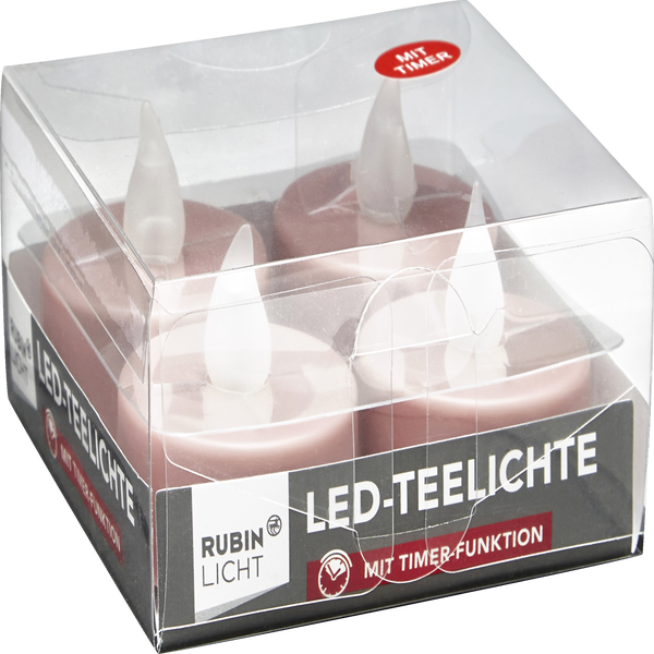 rubin licht led teelichte 4er set altrosa rossmann de