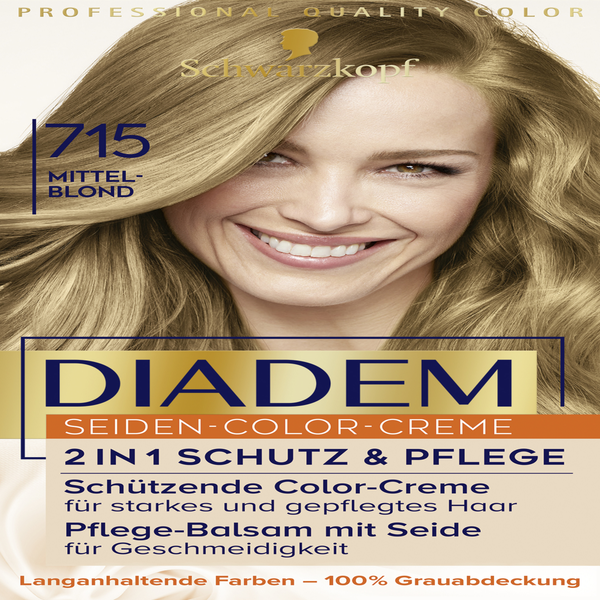 Poly Diadem Seidencolor Creme Nr 716 Mittelbraun Schwarzkopf Diadem Seiden-Color-Creme 715 Mittelblond online kaufen