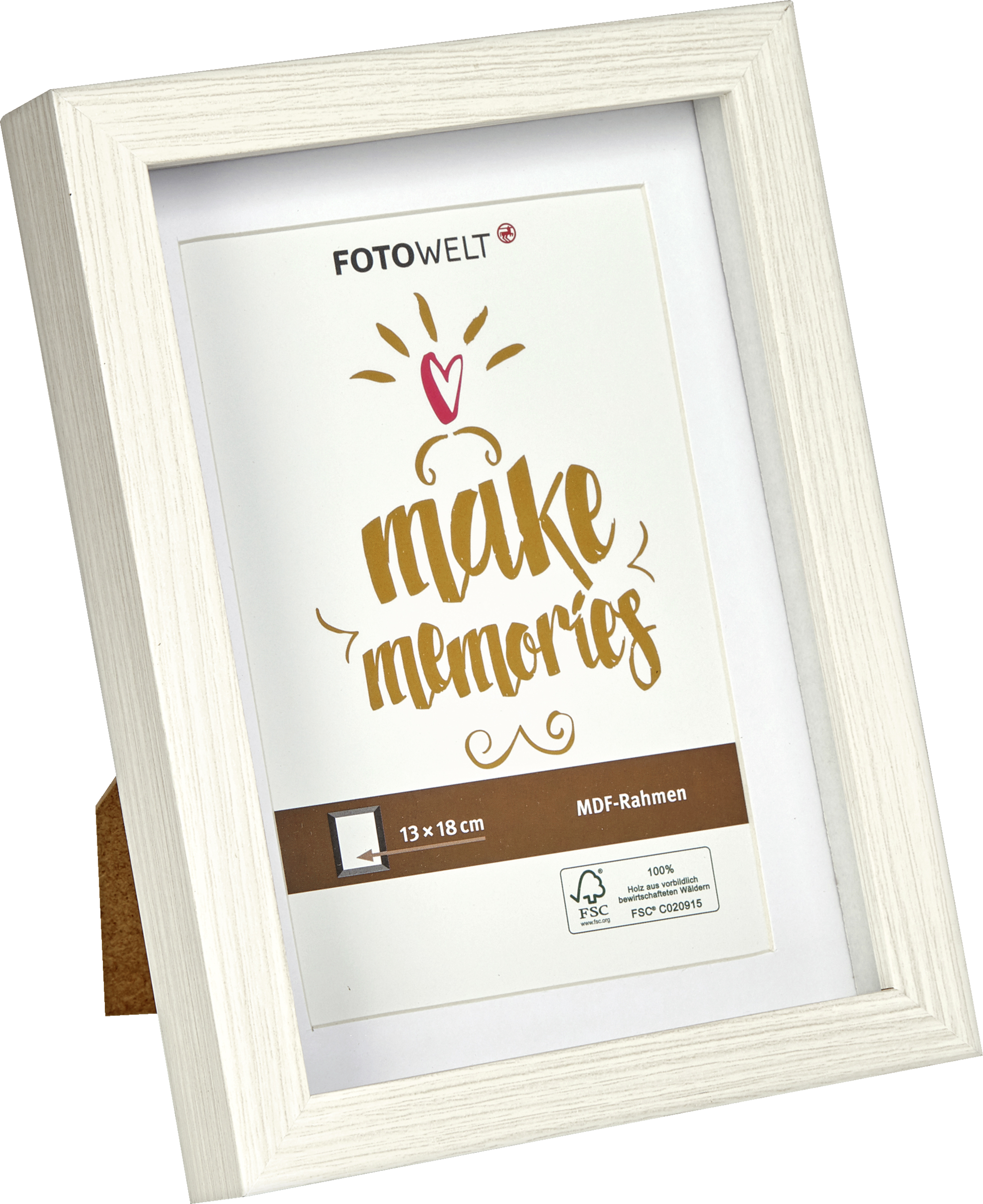 Fotowelt Bilderrahmen MDF 13x18 cm weiß
