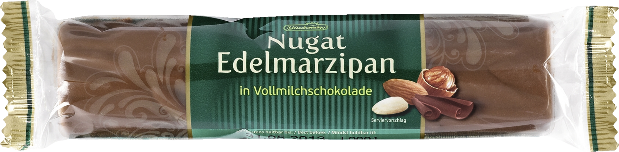 Schluckwerder Nugat Edelmarzipan in Vollmilchschokolade