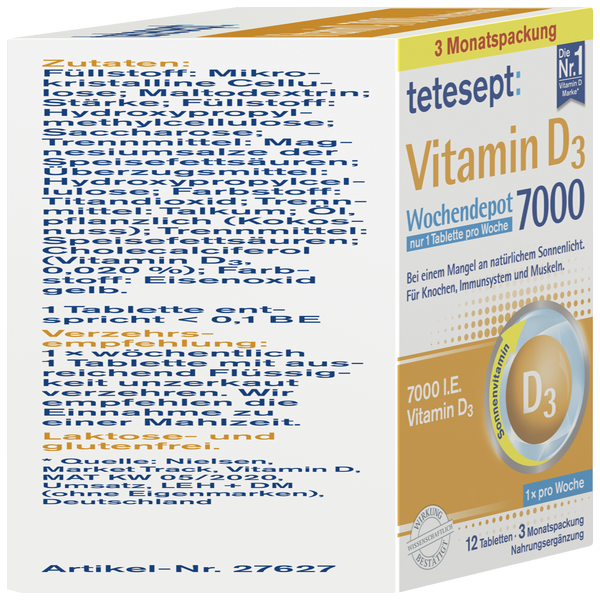 Tetesept Vitamin D3 7000 Wochendepot Tabletten Online Kaufen Rossmann De