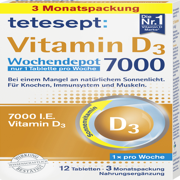 Tetesept Vitamin D3 7000 Wochendepot Tabletten Online Kaufen Rossmann De