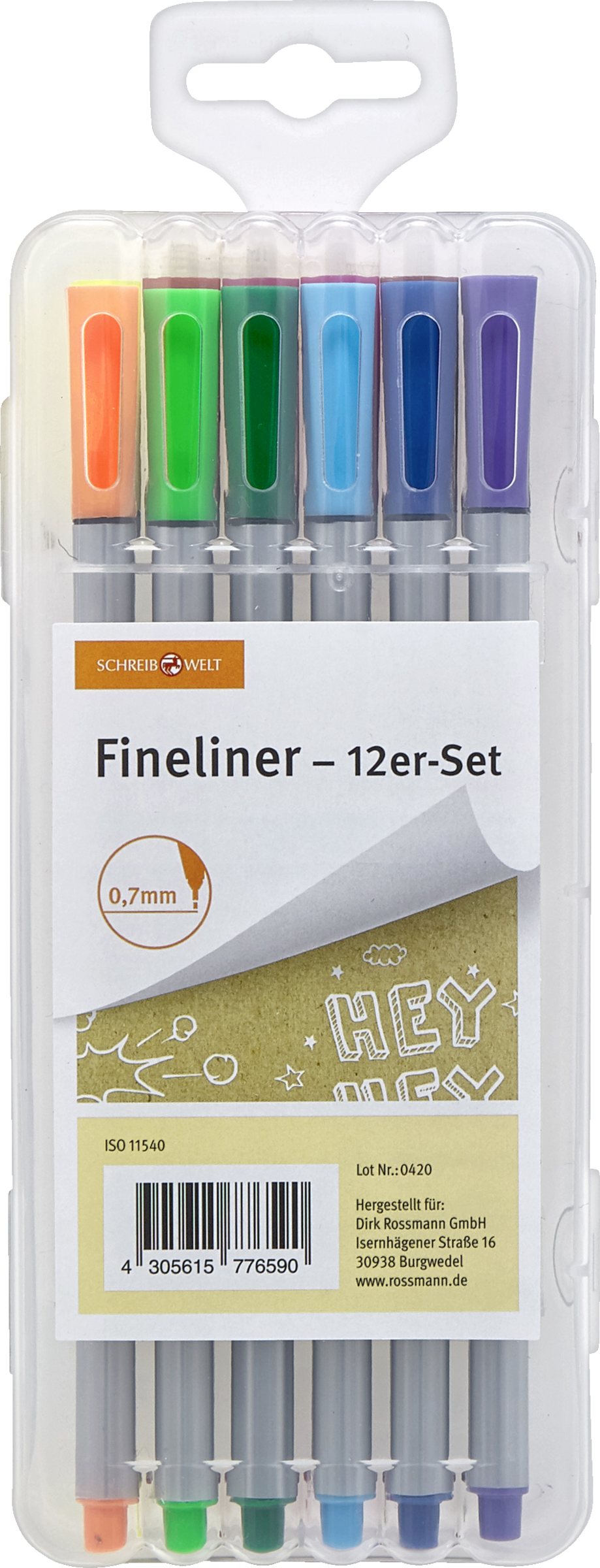 SCHREIBWELT Fineliner 12er-Set