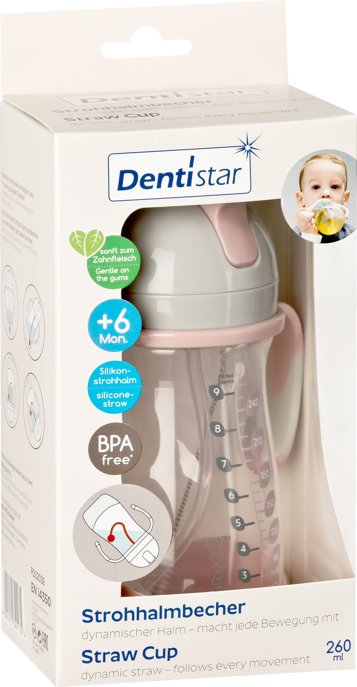 Dentistar Strohhalmbecher - dynamischer Halm - macht jede Bewegung mit