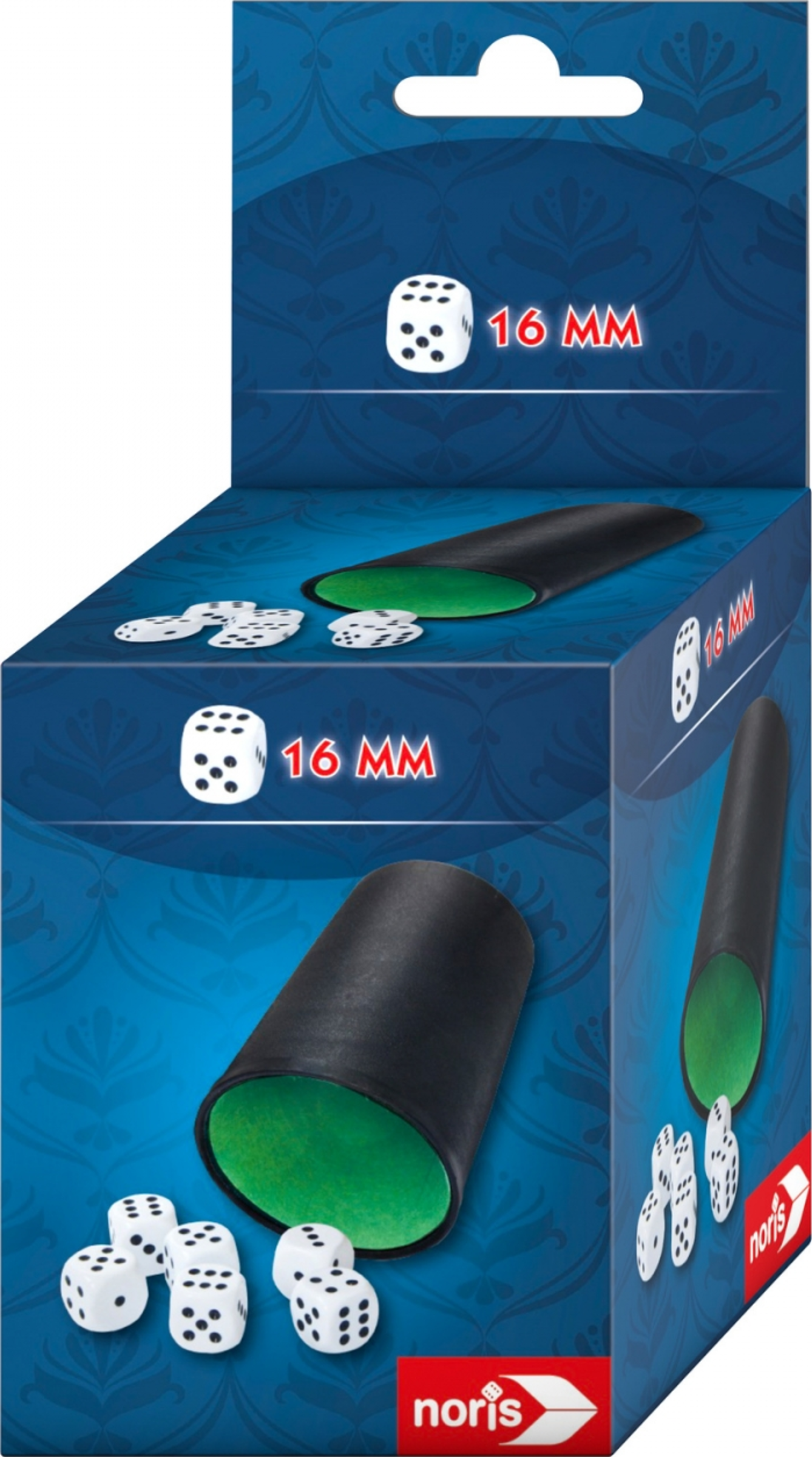 Noris Würfelbecher mit 6 Würfeln