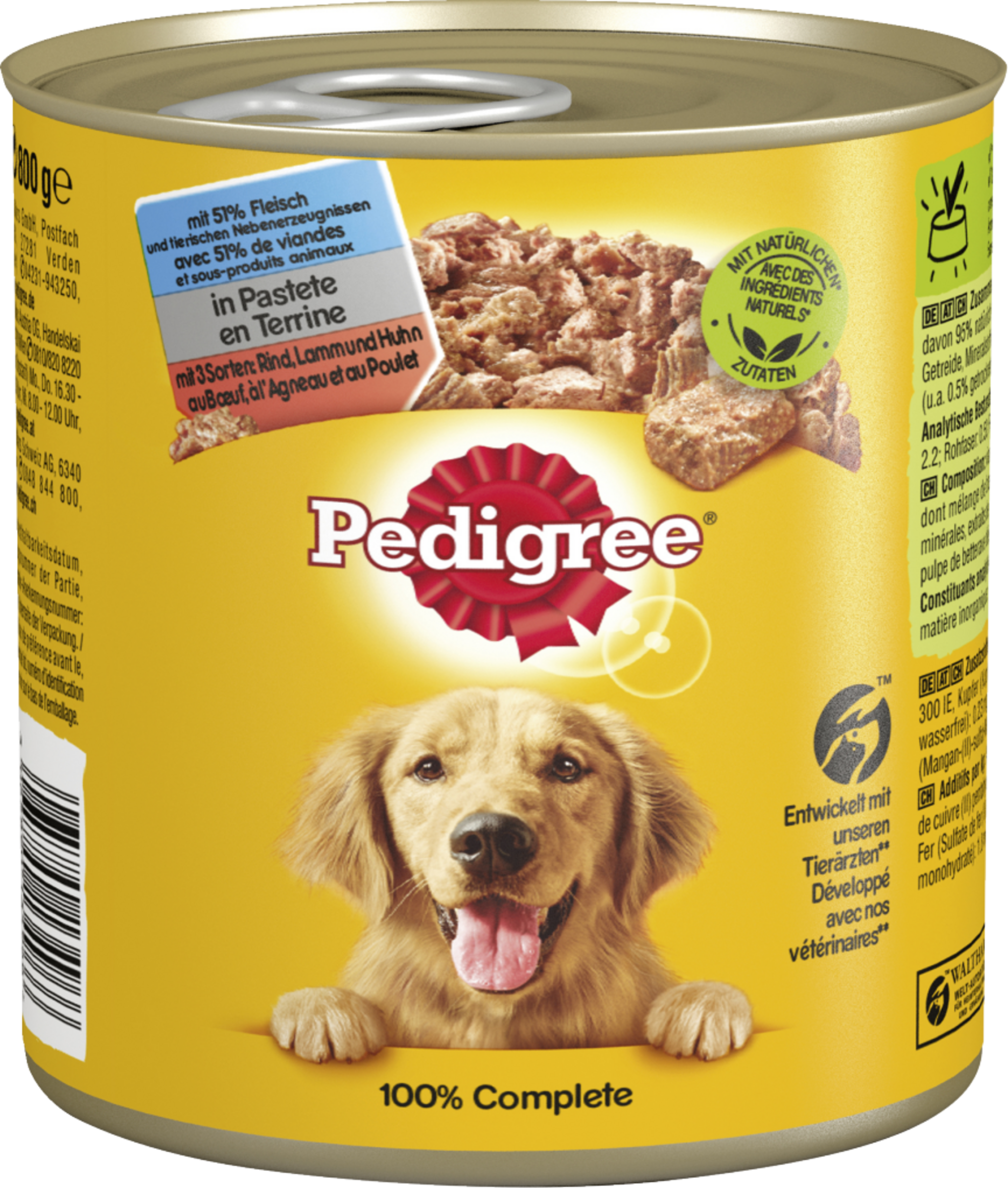 Pedigree 3 Sorten Fleisch Classic Rind, Lamm und Huhn