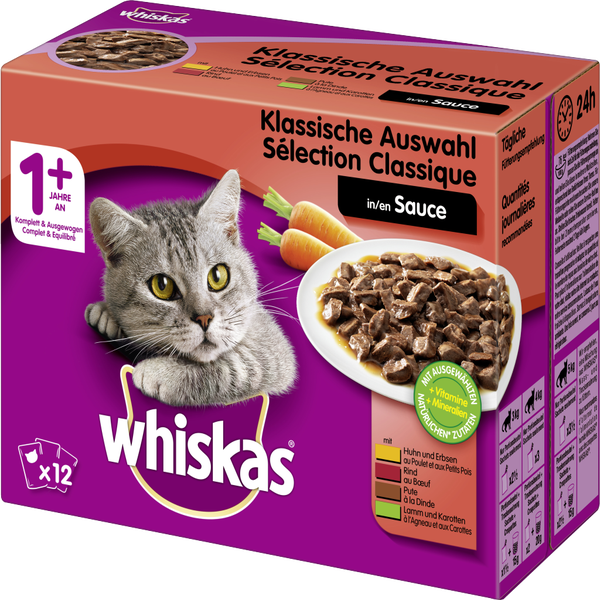 Whiskas Adult 1+ Klassische Auswahl in Sauce Multipack online kaufen