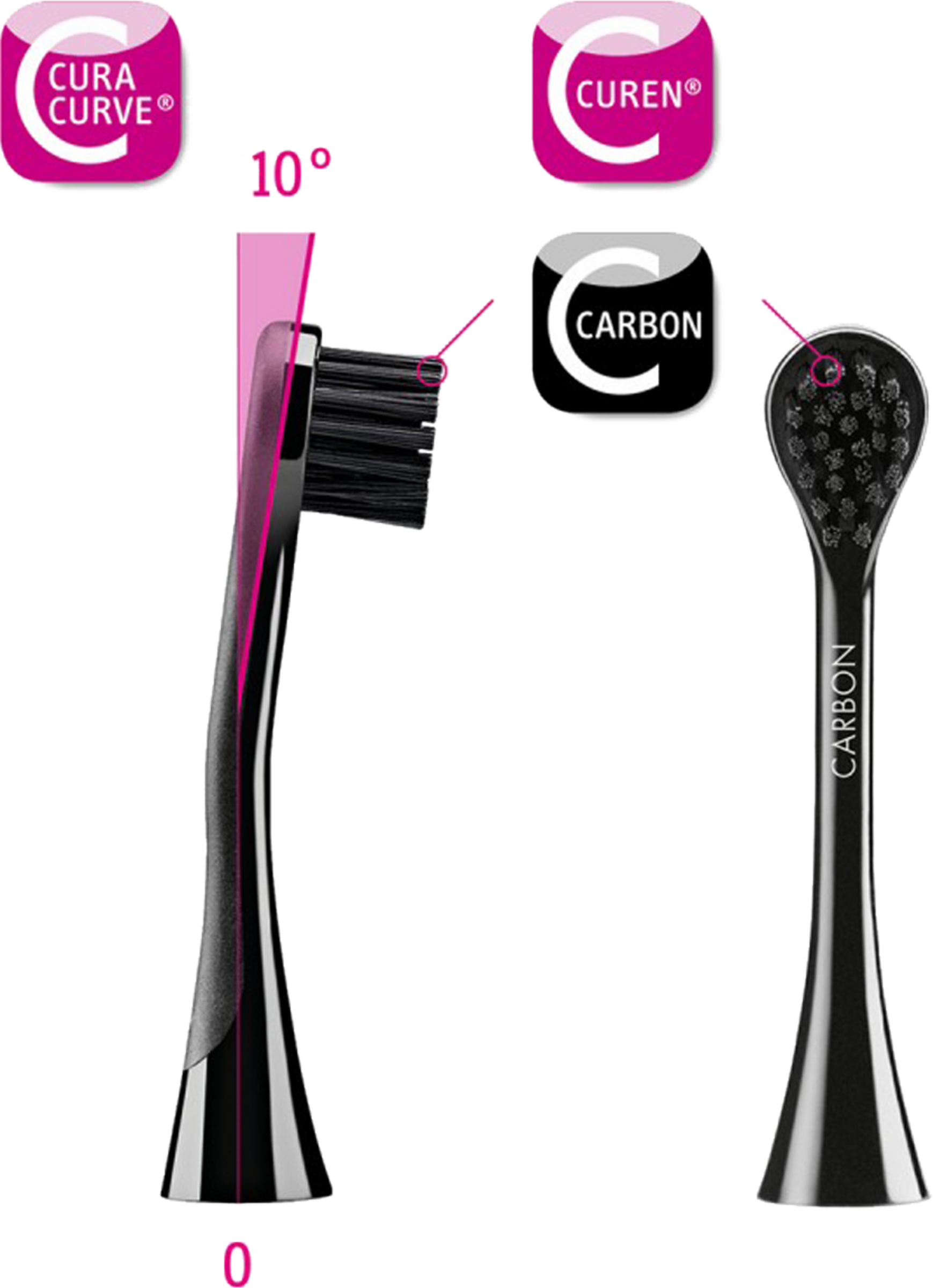 عبوة من 2 رأس فرشاة بديل "كربون" 3