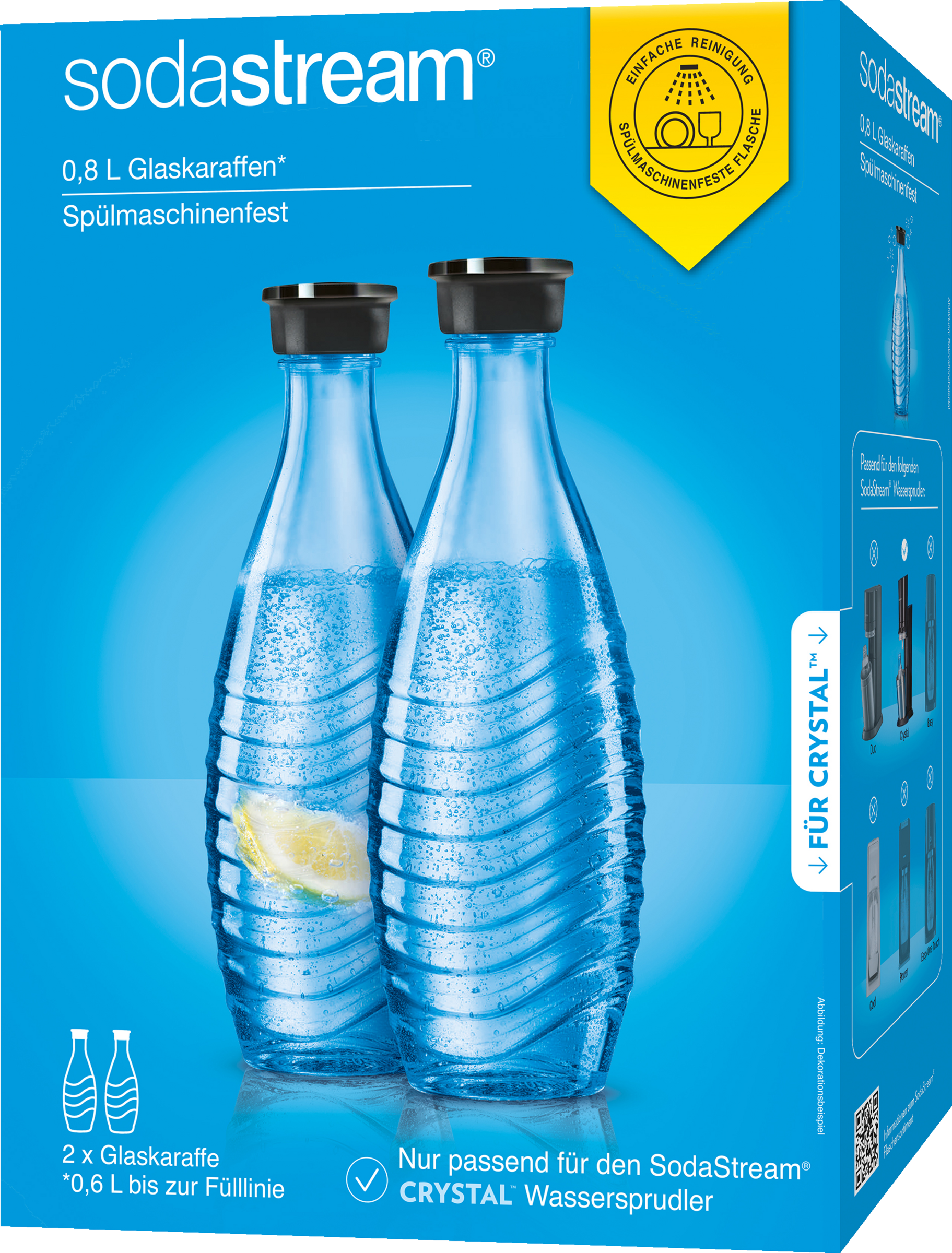 SodaStream Spülmaschinenfeste Glaskaraffe Duopack