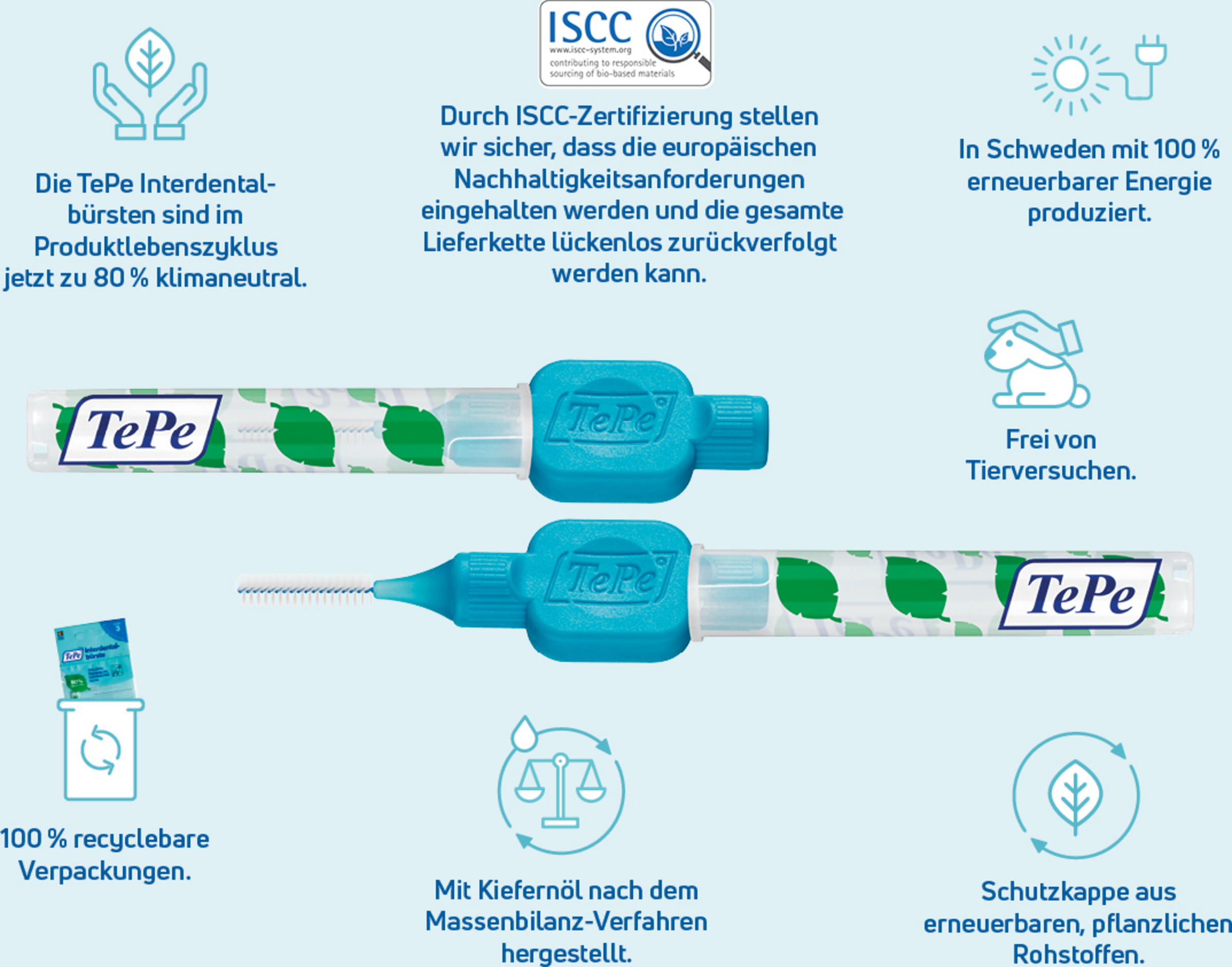 فرشاة ما بين الأسنان زرقاء، ISO 3، 0.6 ملم، 8 قطع 4