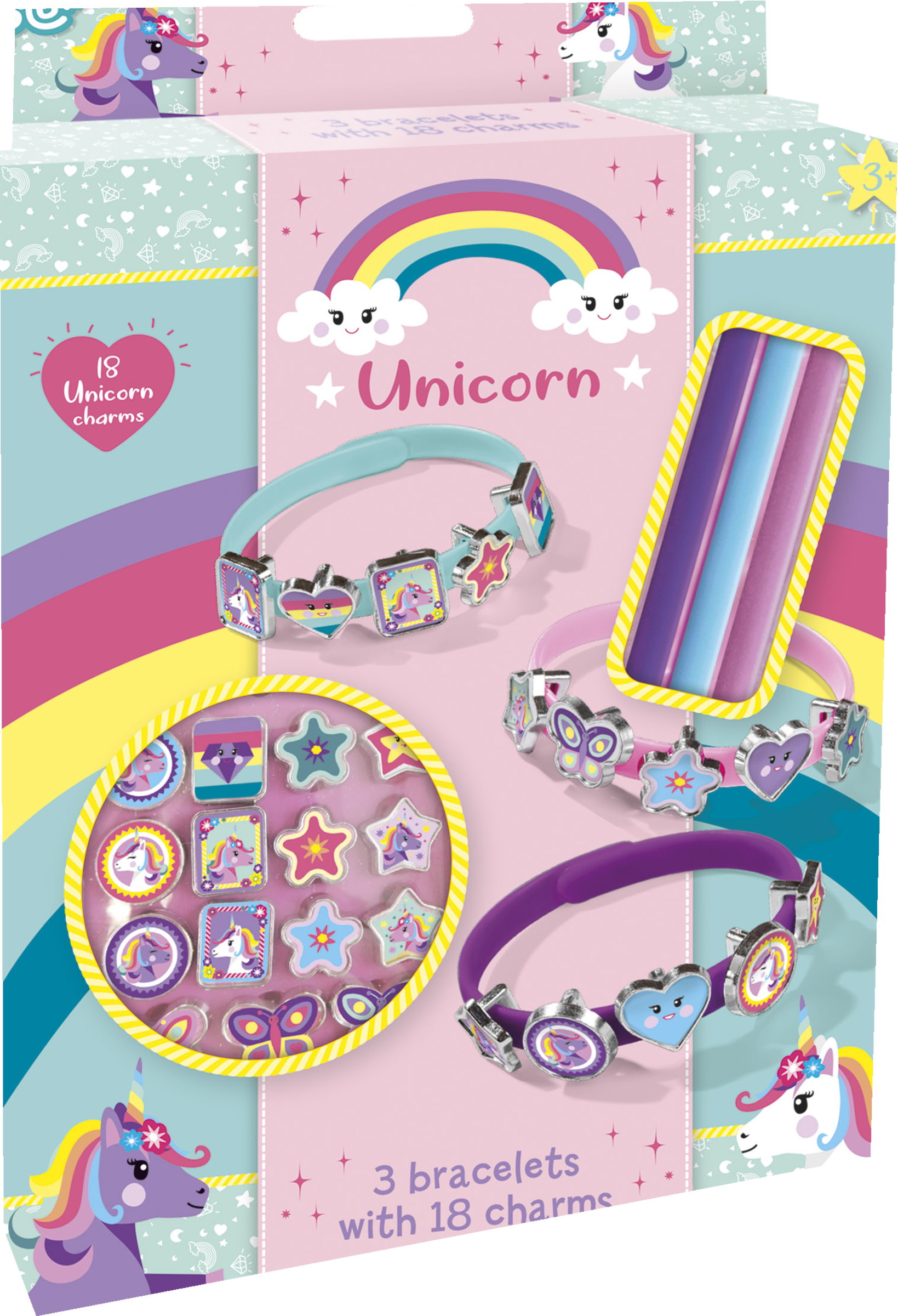 Totum Creativity Einhorn Armbänder mit 18 Anhängern