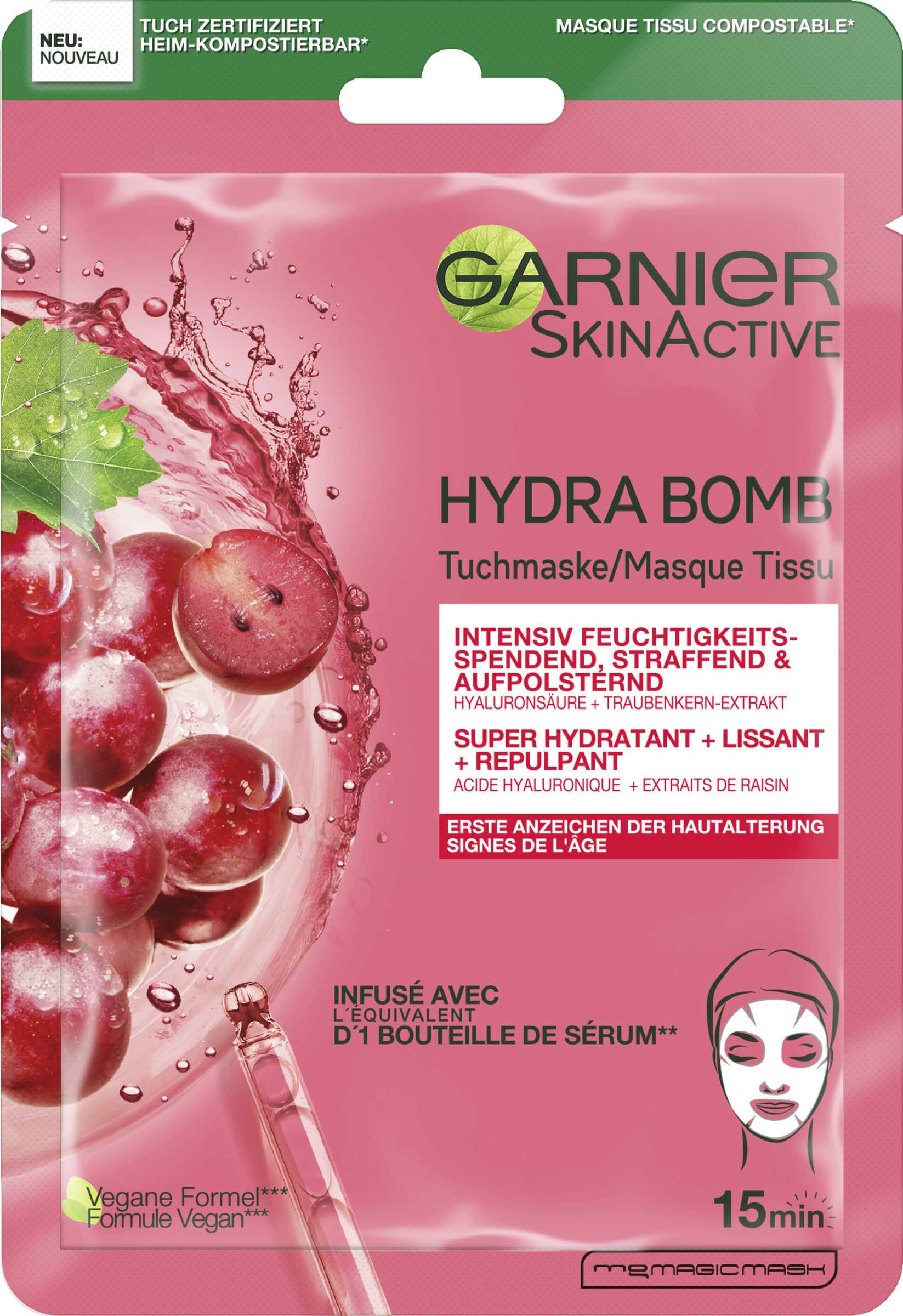 Garnier SkinActive Hydra Bomb Tuchmaske Traubenkern