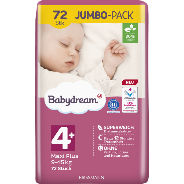 Babydream Windeln Jumbo Pack Maxi Plus Grosse 4 9 15 Kg Online Kaufen Rossmann De Babydream Windeln Jumbo Pack Maxi Plus Grosse 4 9 15 Kg Online Kaufen Rossmann De