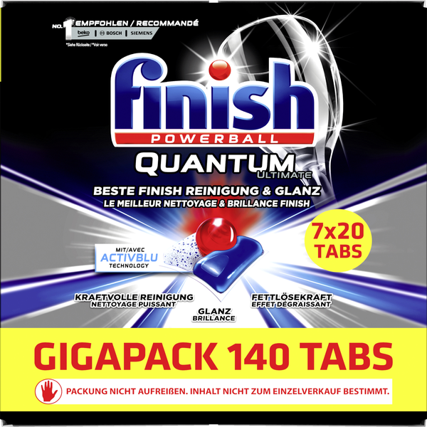 Finish Powerball Quantum Ultimate Geschirrspültabs Gigapack rossmann.de