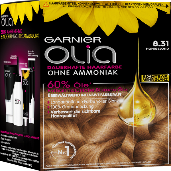 Garnier Olia Dauerhafte Haarfarbe 8.31 Honigblond online kaufen ...