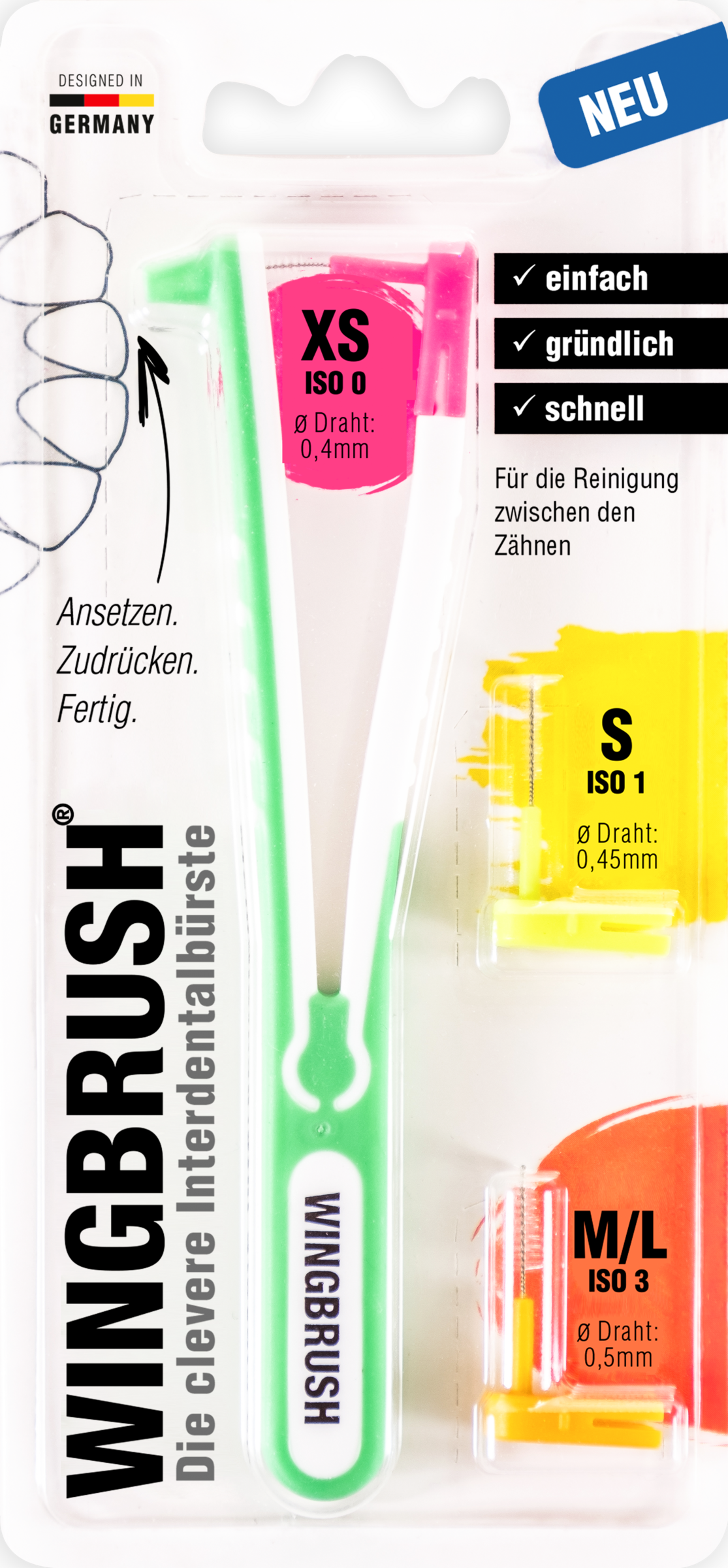 مجموعة بداية فرش ما بين الأسنان مقاس XS، S، M/L