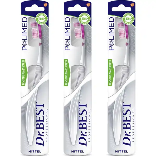 مجموعة من 3 فرش أسنان Polimed، متوسطة