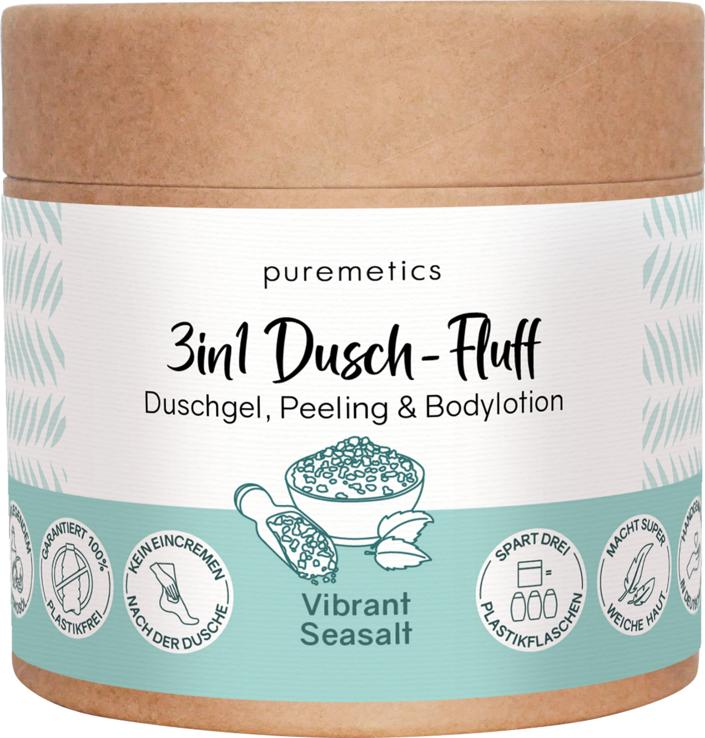 puremetics 3in1 Dusch-Fluff Vibrant Seasalt mit Meersalzpeeling