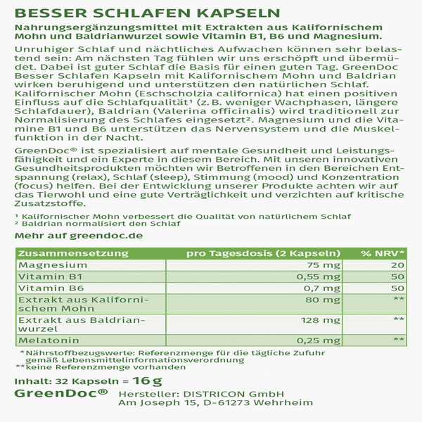 Greendoc Besser Schlafen Kapseln Online Kaufen Rossmann De