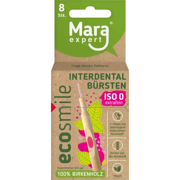 Ecosmile فرشاة خشبية لتنظيف ما بين الأسنان ISO 0 فائقة النعومة