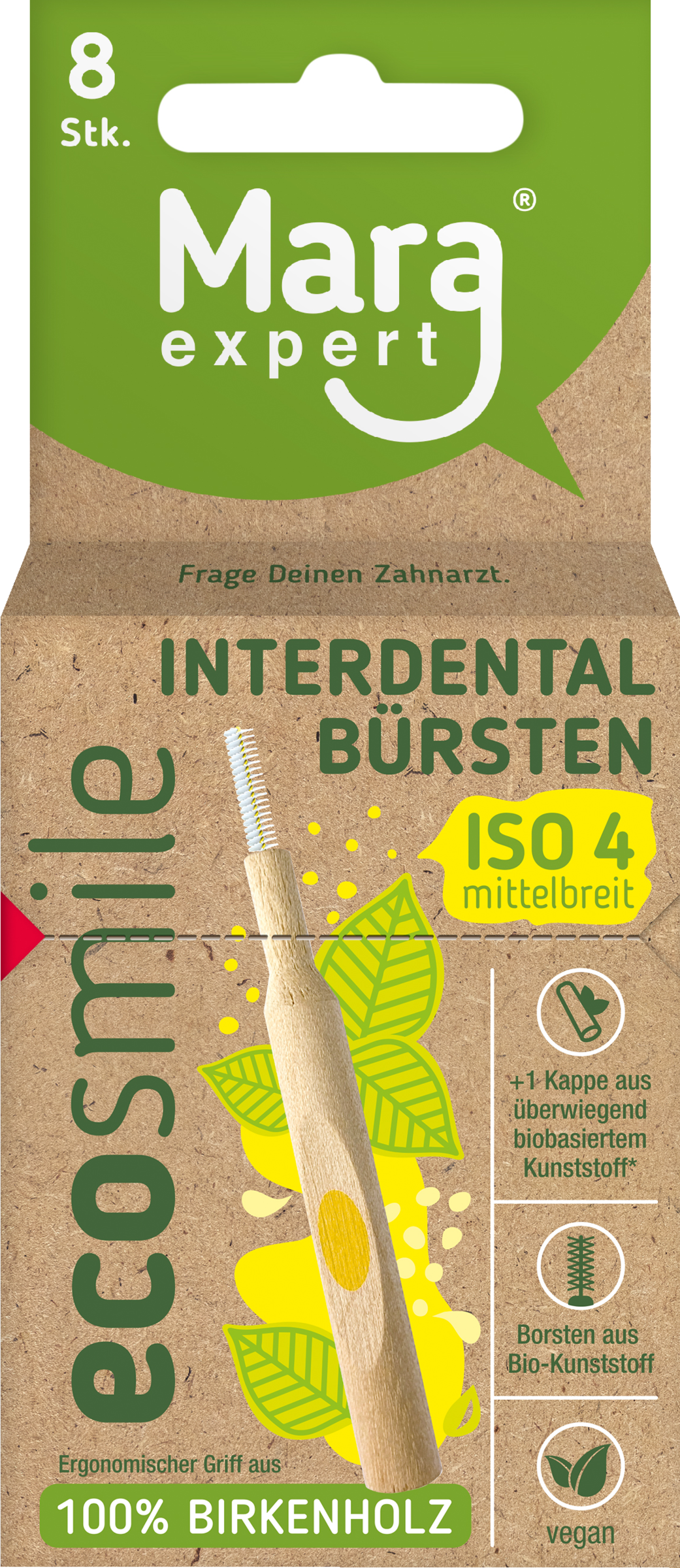 Mara Expert Ecosmile Holz Interdentalbürste ISO 4 mittelbreit