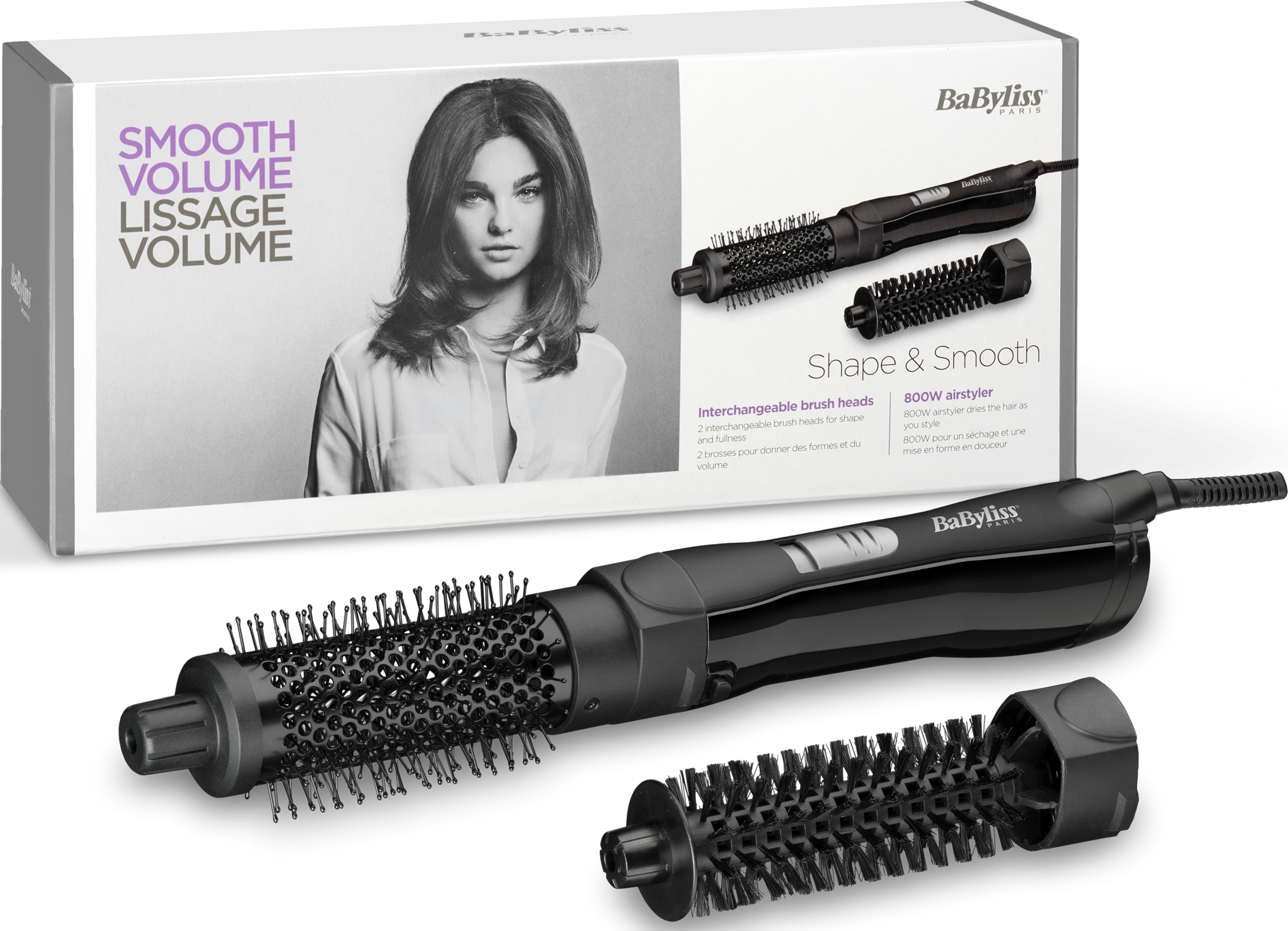 BaByliss Shape & Smooth Warmluftbürsten AS82E