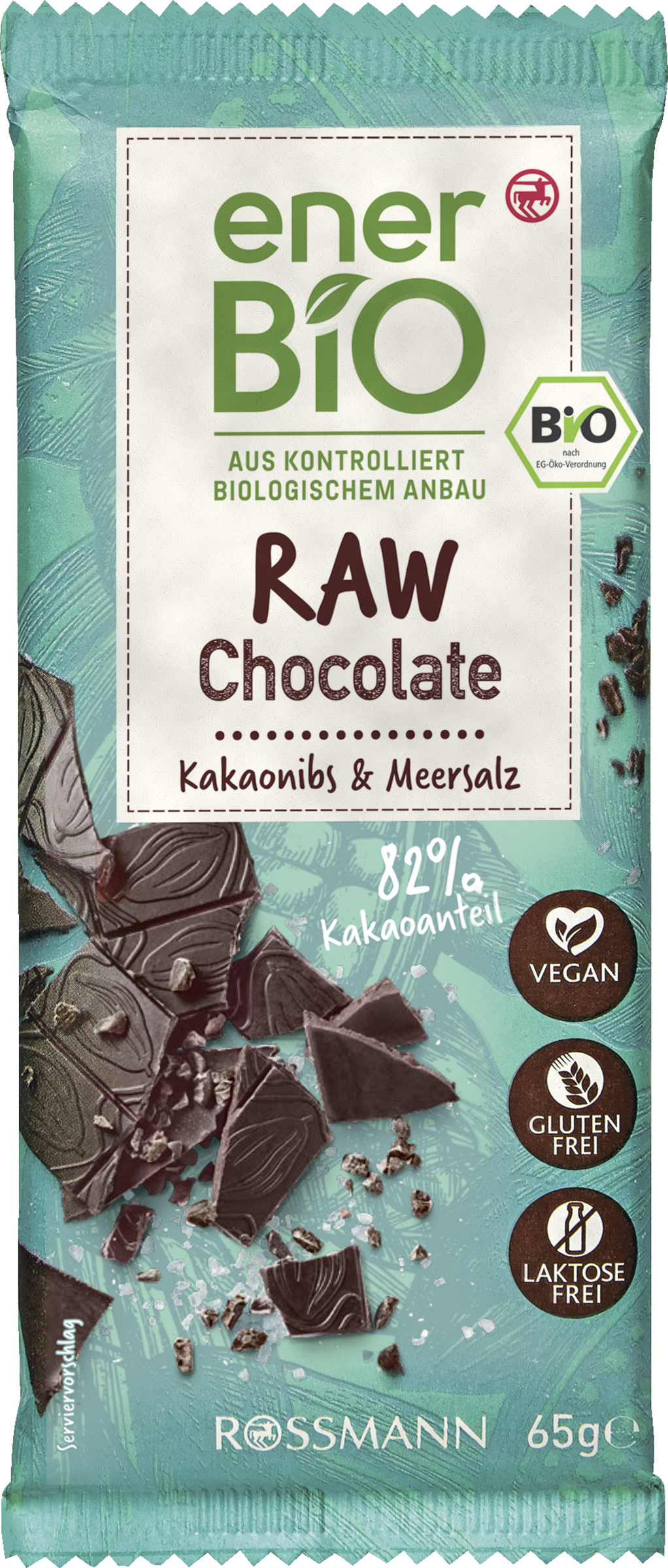 enerBiO Raw Chocolate Kakaonibs & Meersalz
