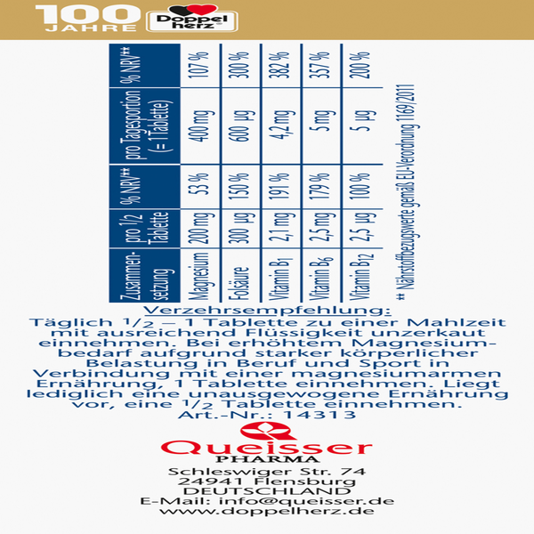 Doppelherz aktiv Magnesium 400 + B1 + B6 + B12 + Folsäure rossmann.de