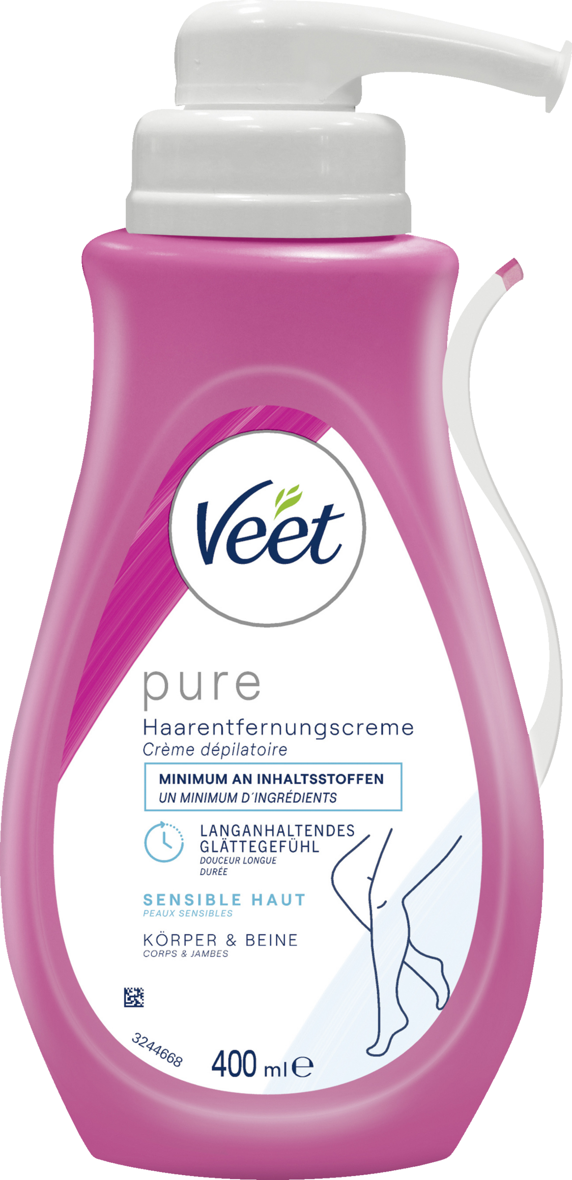 Veet PURE Haarentfernungscreme Pumpspender Körper & Beine, sensible Haut