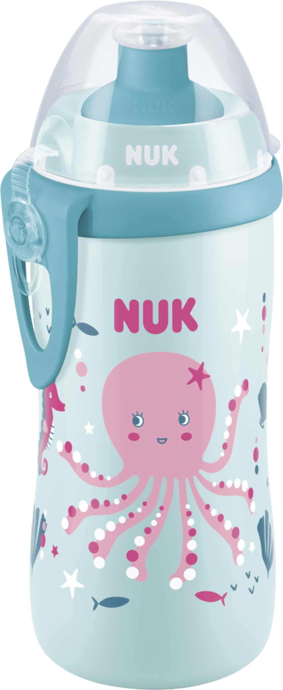 NUK Junior Cup mit Push-Pull Tülle und Chamäleon Effekt 300 ml, Rosa/Hellrosa