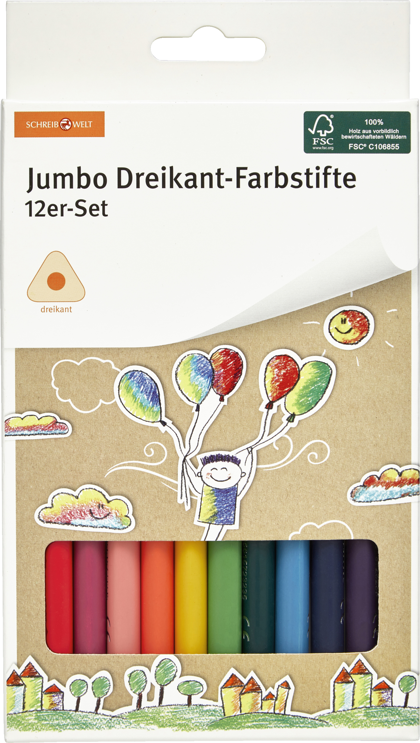 Neu 12er Jumbo Dreikantbuntstifte Farbstifte Schreibgeräte Stifte Schreibwaren! 