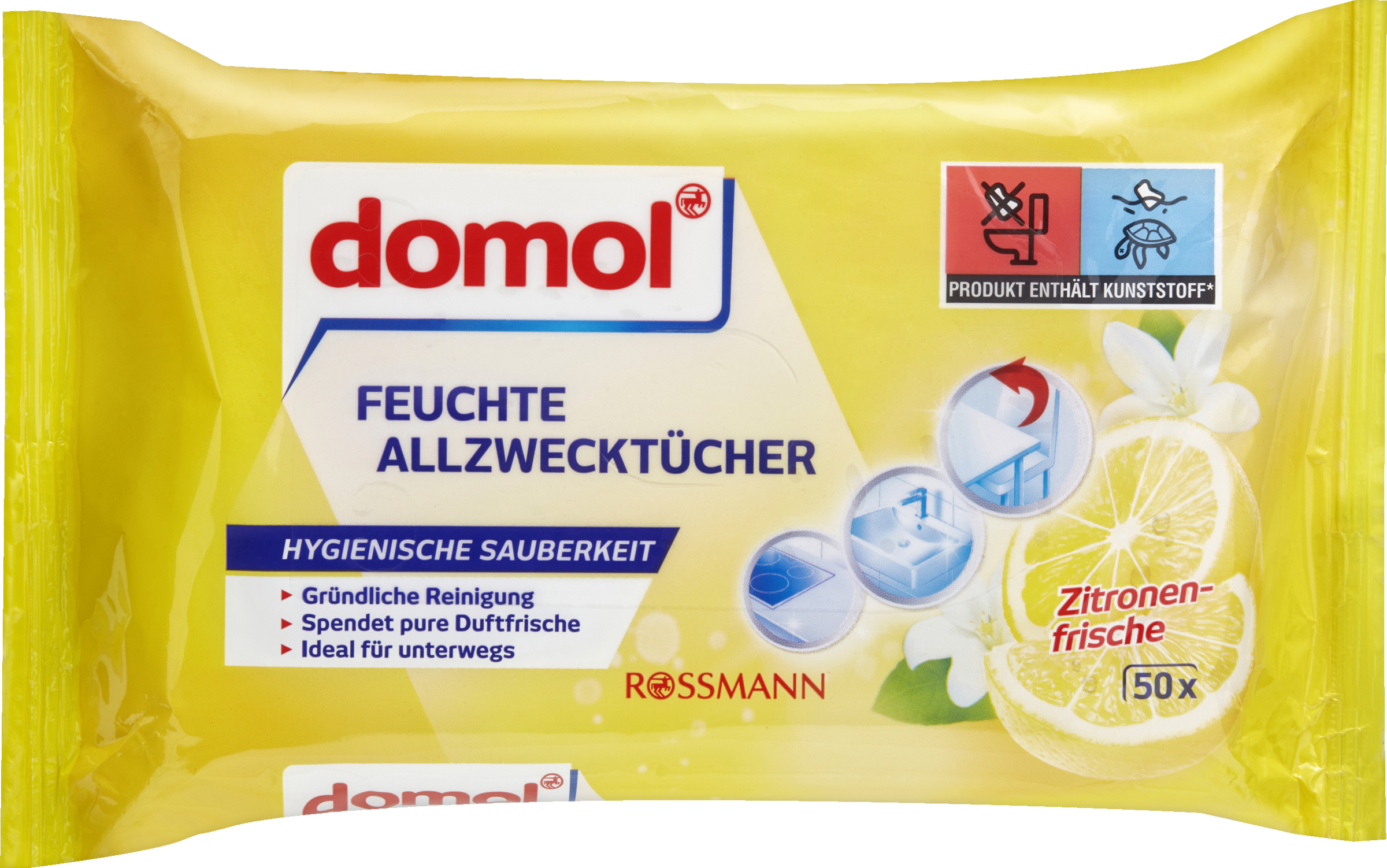 domol Feuchte Allzwecktücher Zitronenfrische